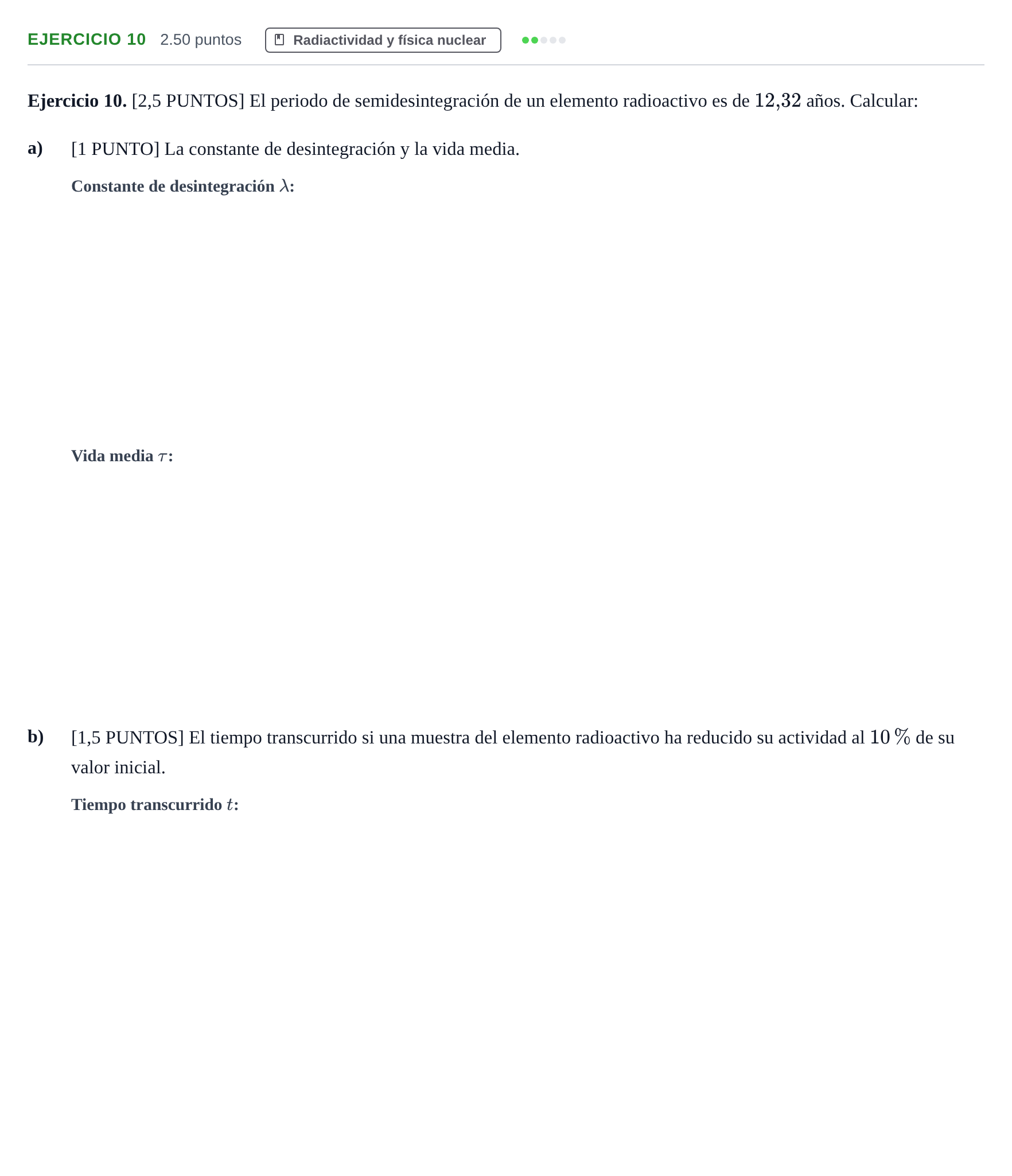Enunciado: Ejercicio 10 · Física PAU Cantabria Ordinaria 2021