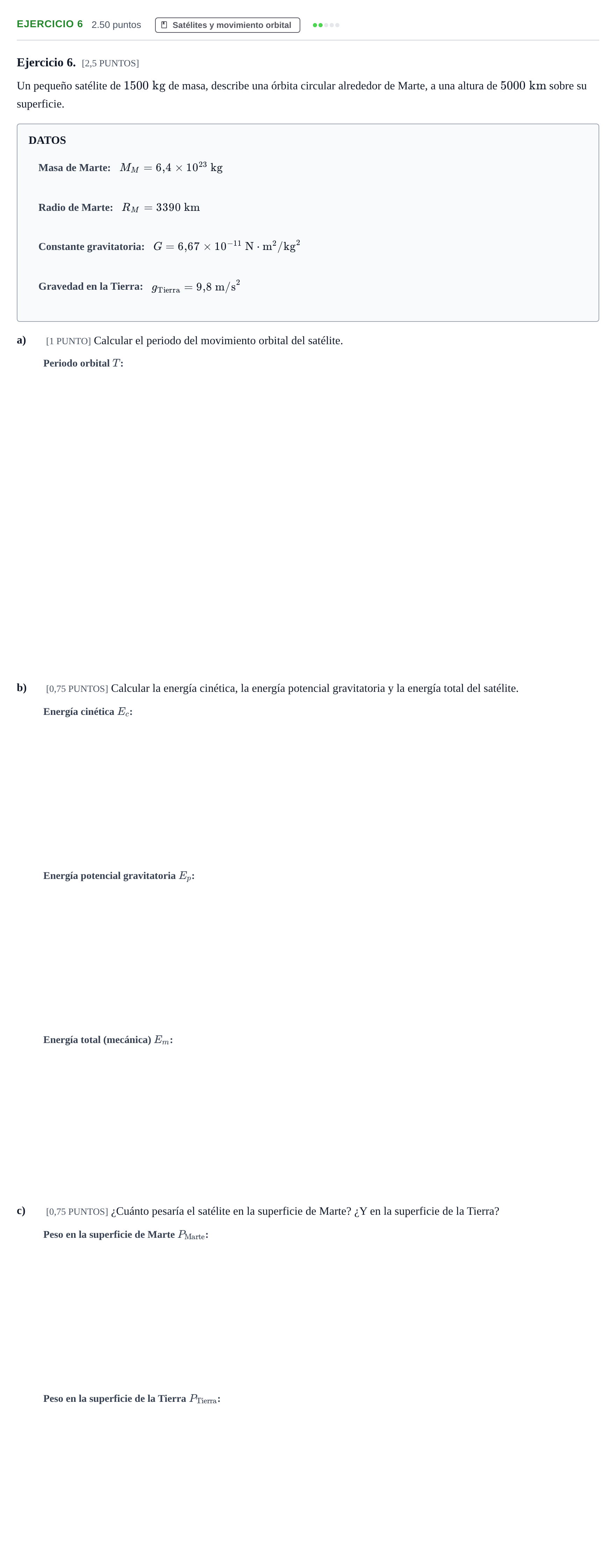 Enunciado: Ejercicio 6 · Física PAU Cantabria Ordinaria 2021
