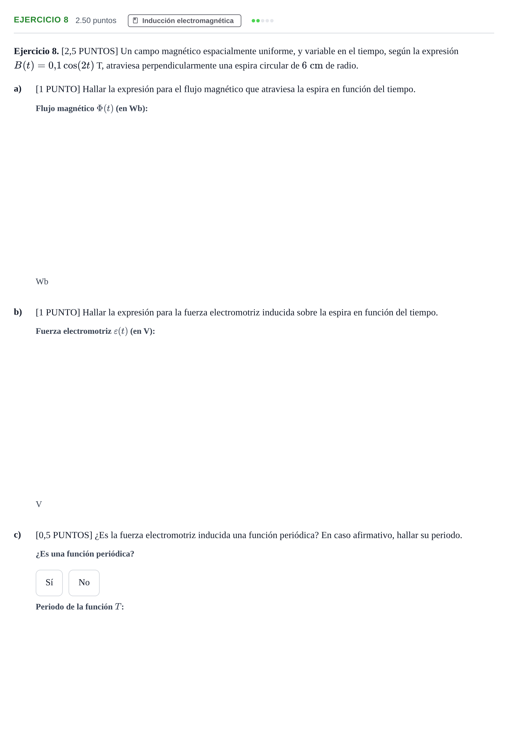 Enunciado: Ejercicio 8 · Física PAU Cantabria Ordinaria 2021