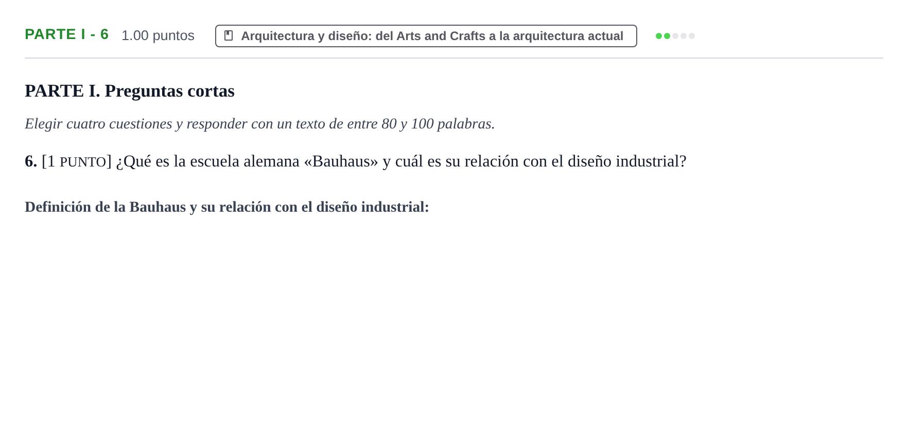 Enunciado: Ejercicio Parte I - 6 · Fundamentos Artísticos PAU Cantabria Extraordinaria 2021