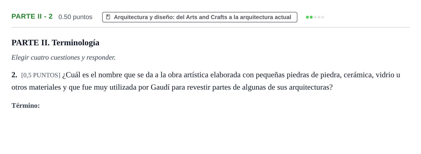 Enunciado: Ejercicio Parte II - 2 · Fundamentos Artísticos PAU Cantabria Extraordinaria 2021