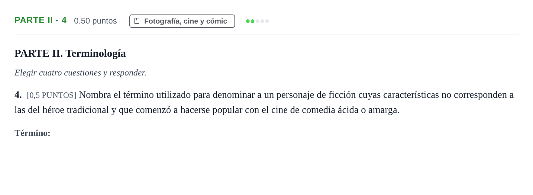 Enunciado: Ejercicio Parte II - 4 · Fundamentos Artísticos PAU Cantabria Extraordinaria 2021