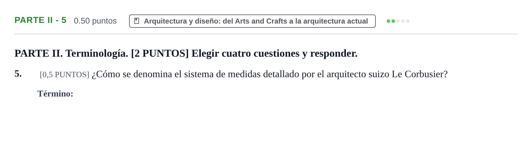 Enunciado: Ejercicio Parte II - 5 · Fundamentos Artísticos PAU Cantabria Extraordinaria 2021