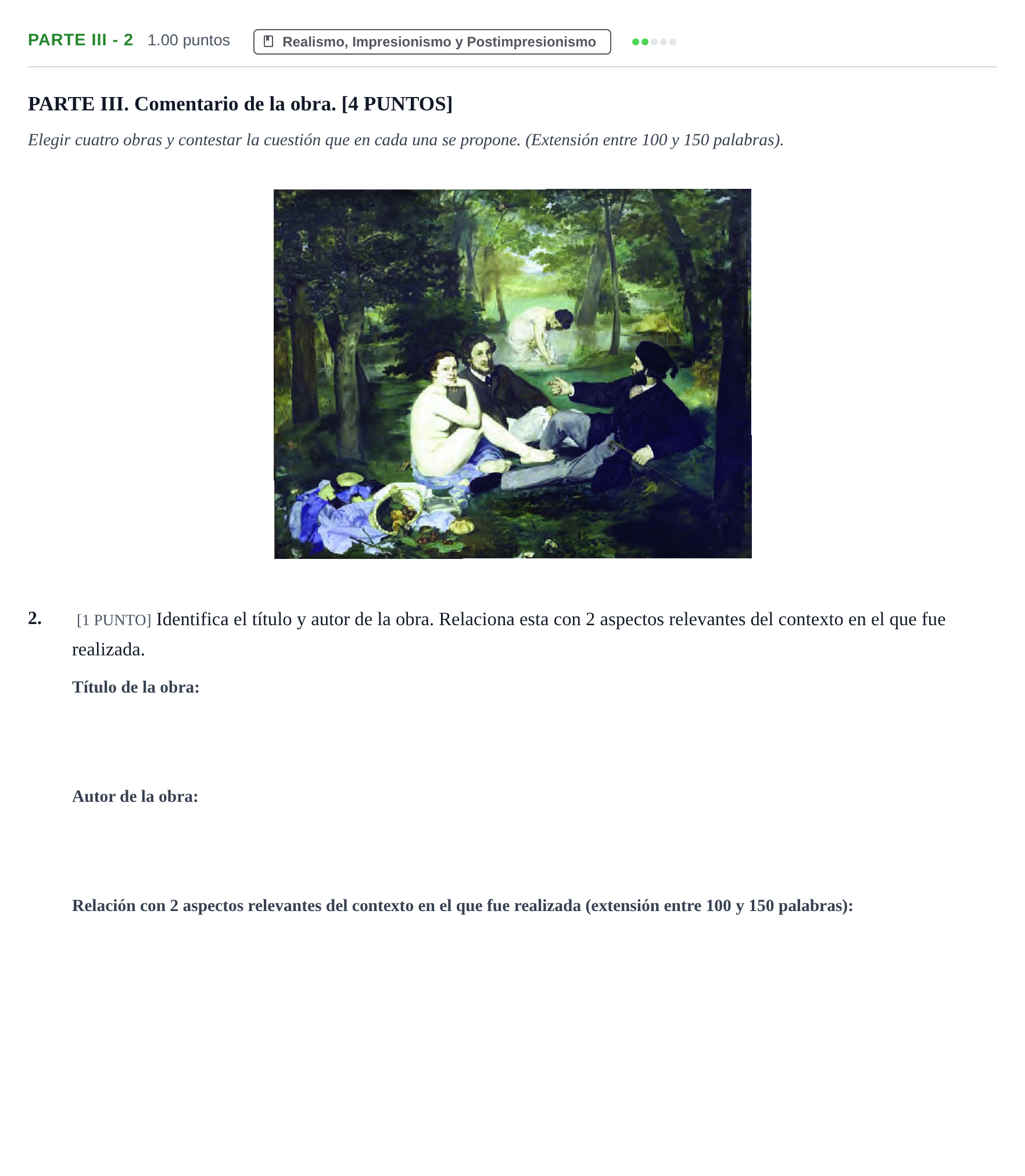 Enunciado: Ejercicio Parte III - 2 · Fundamentos Artísticos PAU Cantabria Extraordinaria 2021