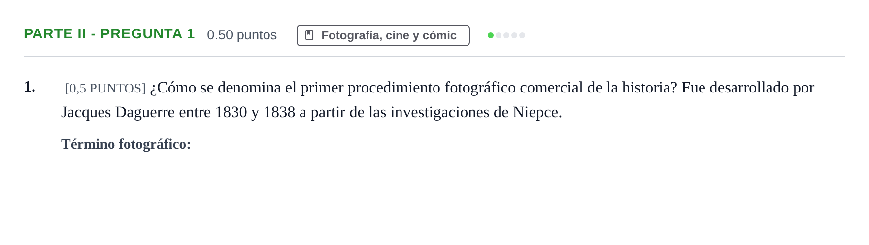 Enunciado: Ejercicio Parte II - Pregunta 1 · Fundamentos Artísticos PAU Cantabria Ordinaria 2021