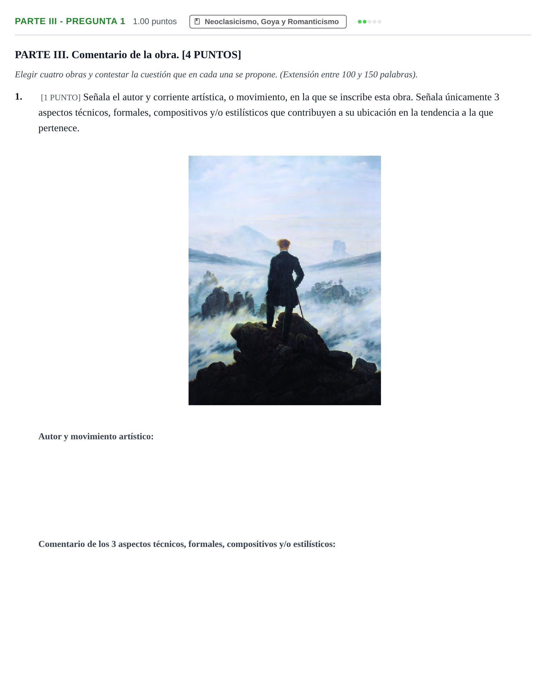 Enunciado: Ejercicio Parte III - Pregunta 1 · Fundamentos Artísticos PAU Cantabria Ordinaria 2021