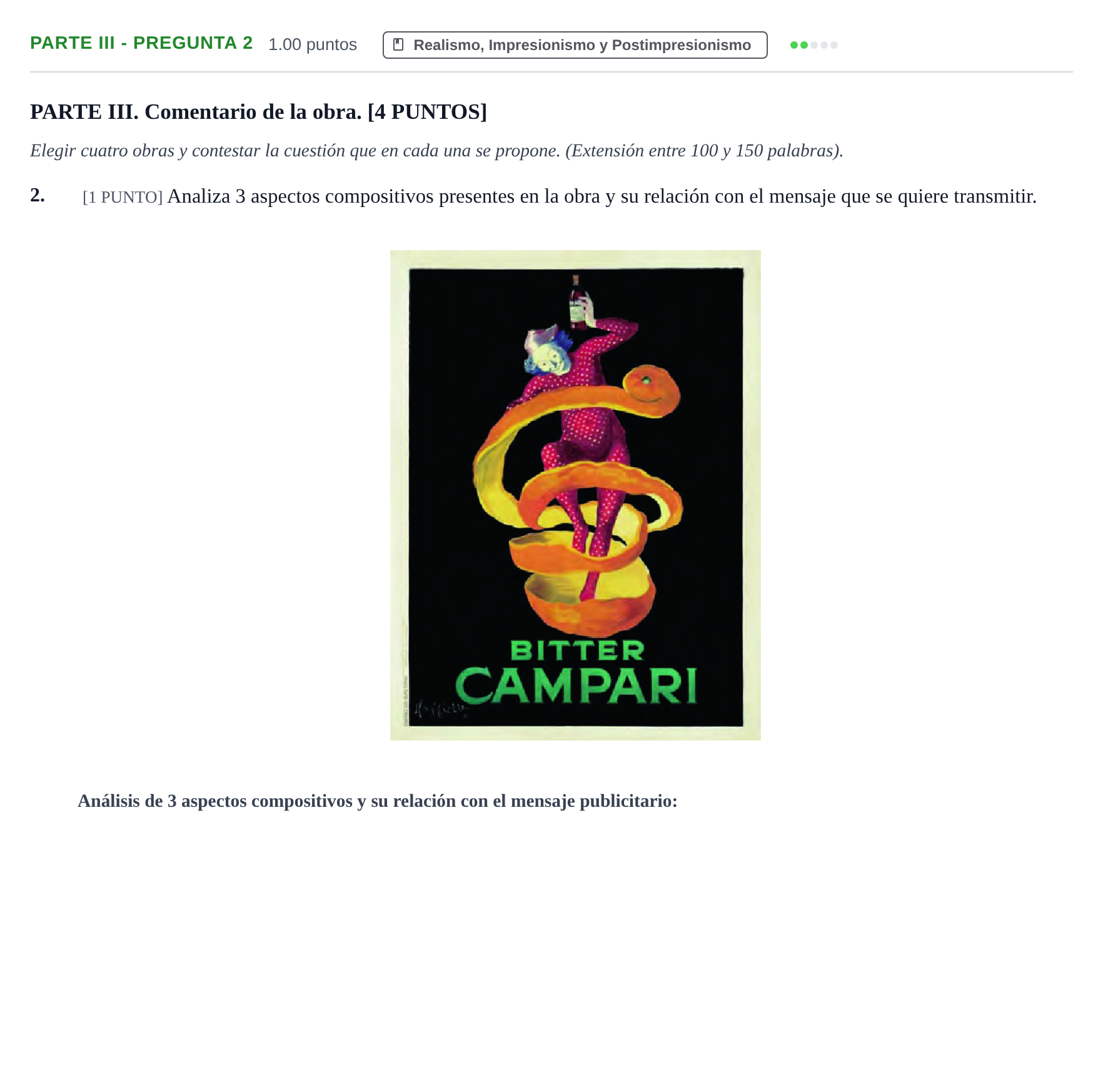 Enunciado: Ejercicio Parte III - Pregunta 2 · Fundamentos Artísticos PAU Cantabria Ordinaria 2021