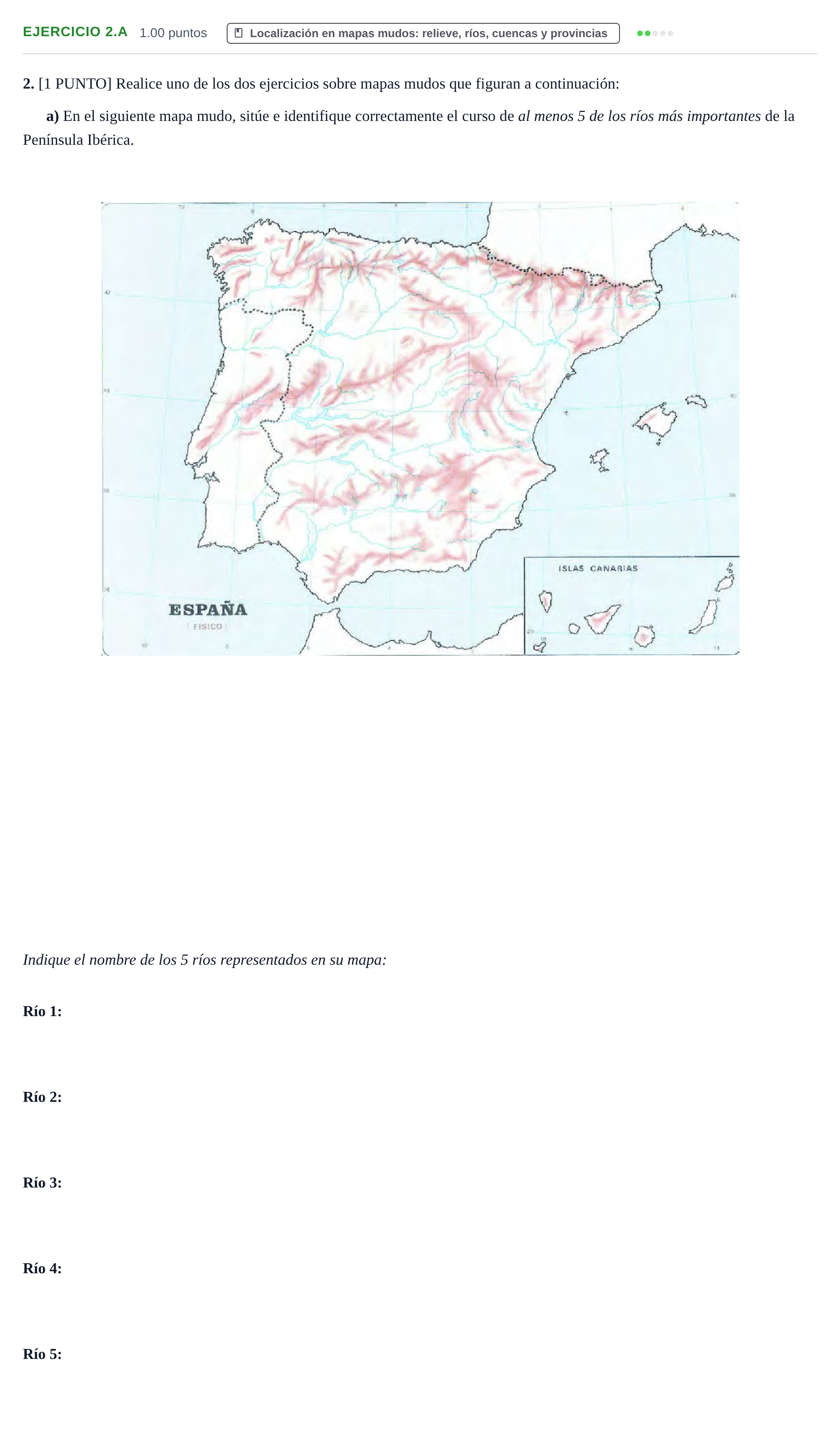 Enunciado: Ejercicio 2.a · Geografía PAU Cantabria Extraordinaria 2021