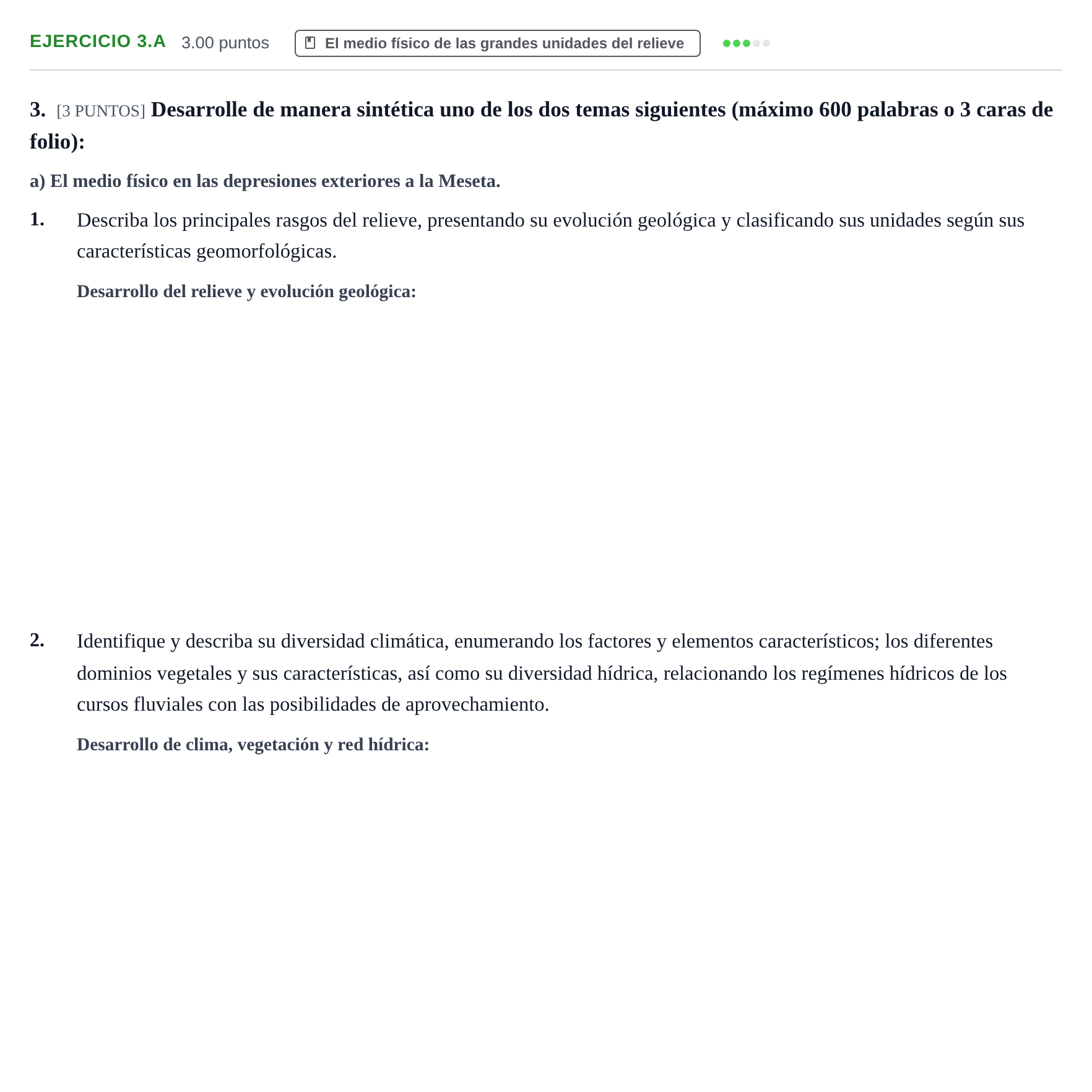 Enunciado: Ejercicio 3.a · Geografía PAU Cantabria Extraordinaria 2021