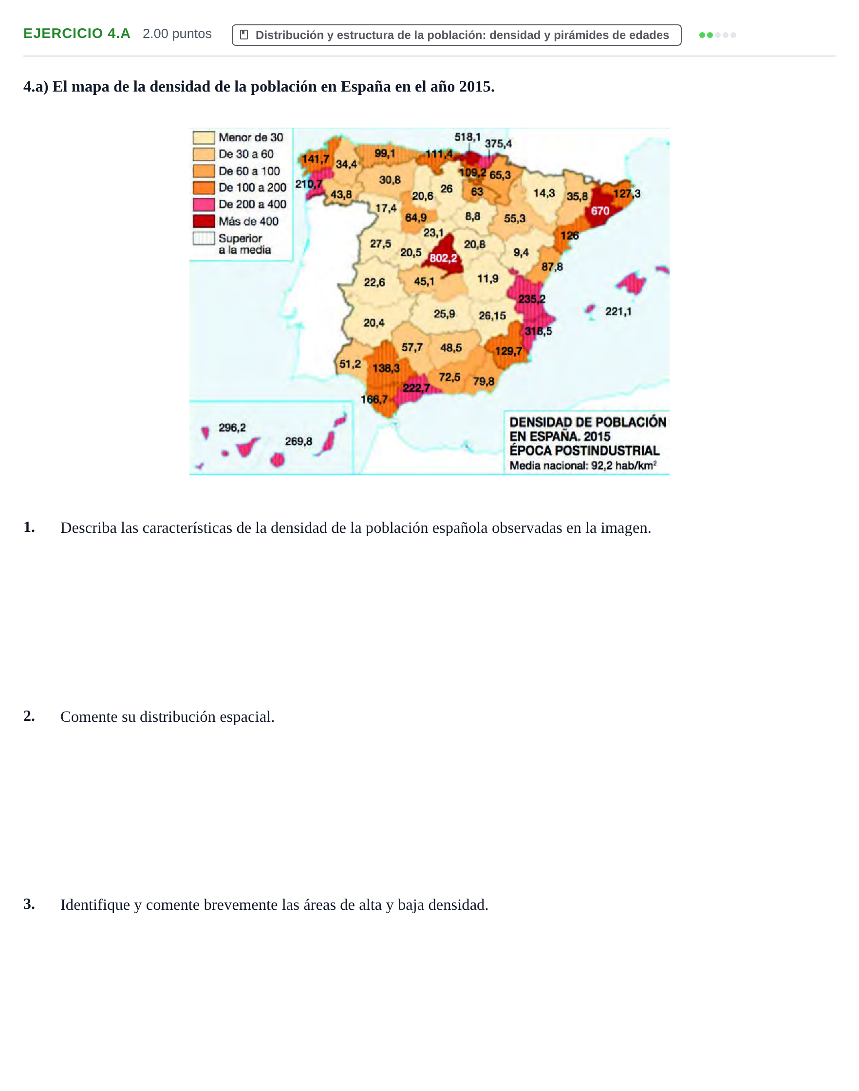 Enunciado: Ejercicio 4.a · Geografía PAU Cantabria Extraordinaria 2021