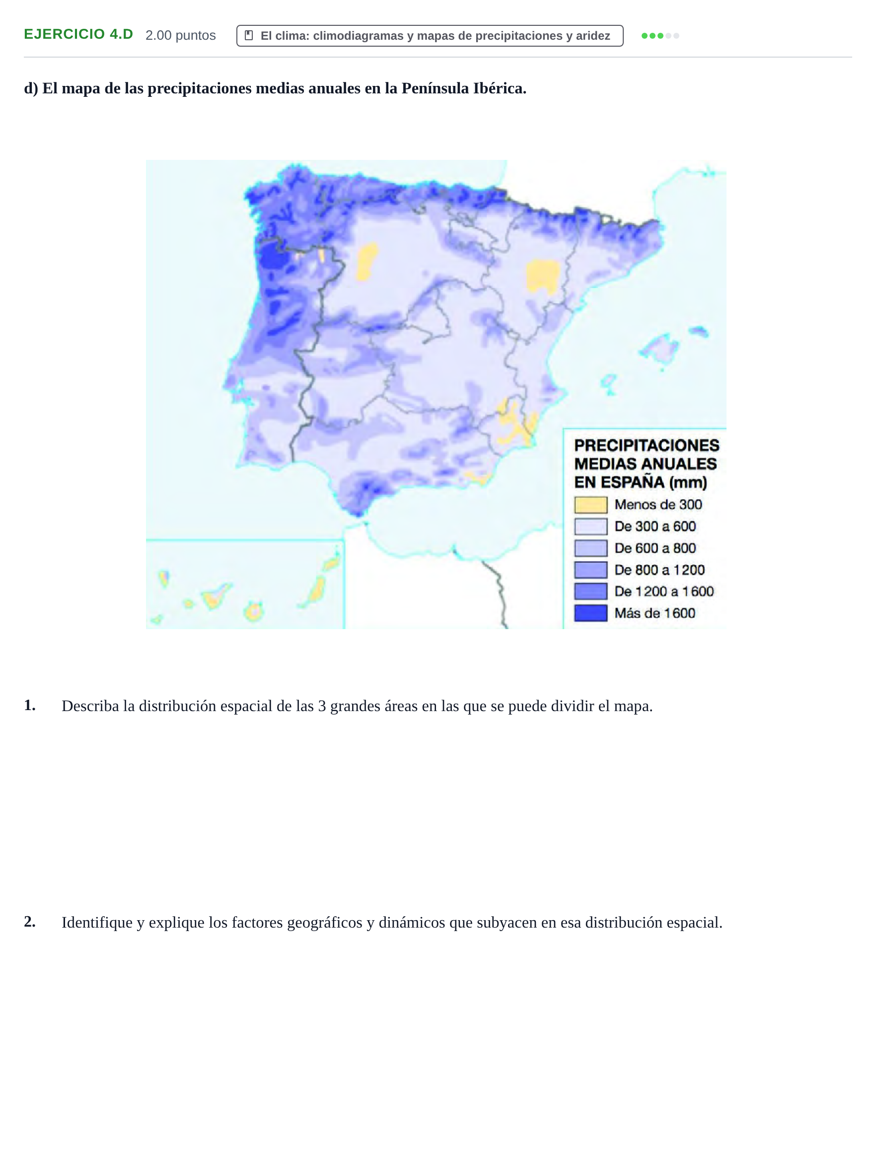 Enunciado: Ejercicio 4.d · Geografía PAU Cantabria Extraordinaria 2021