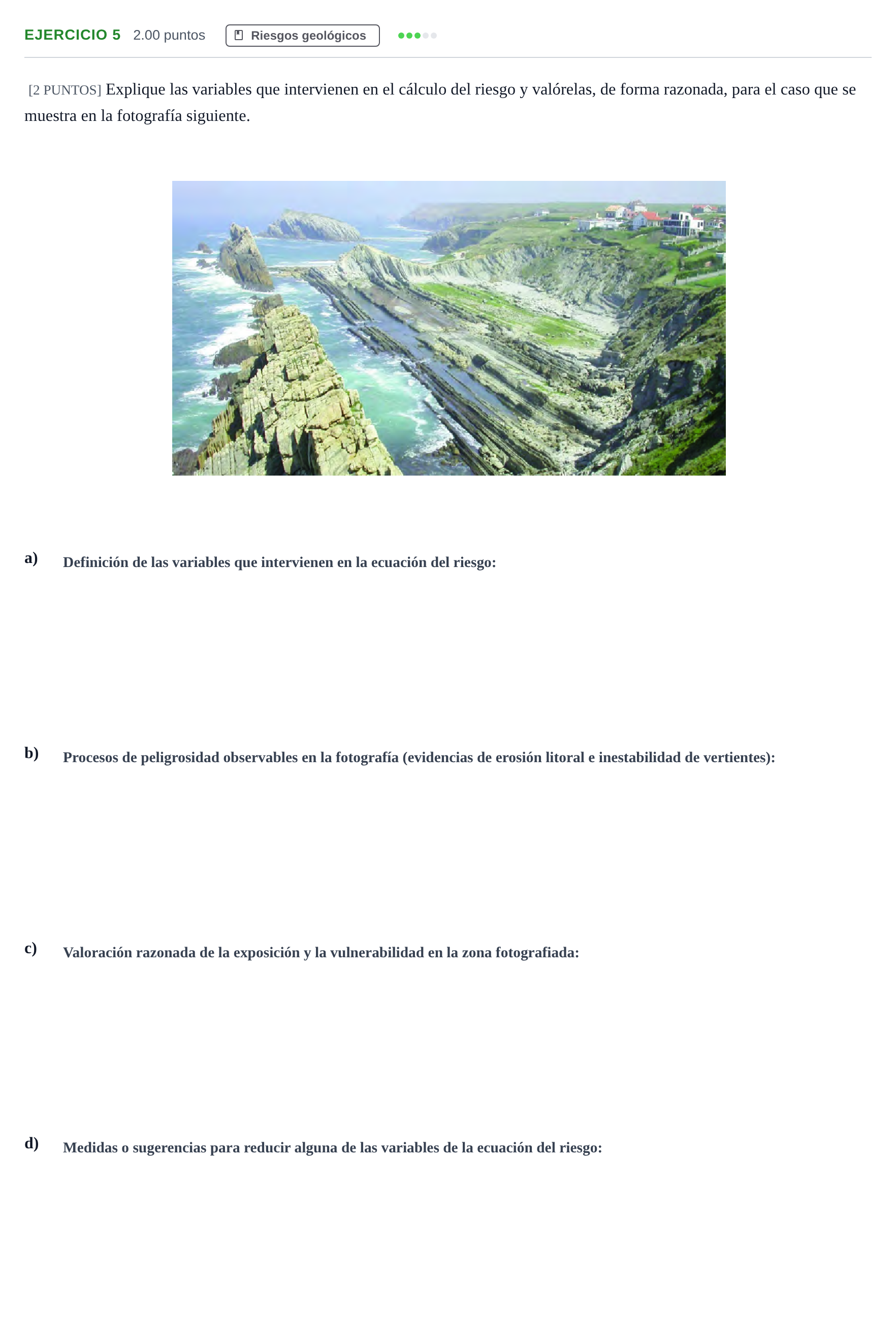 Enunciado: Problema 5 · Geología y Ciencias Ambientales PAU Cantabria Extraordinaria 2021