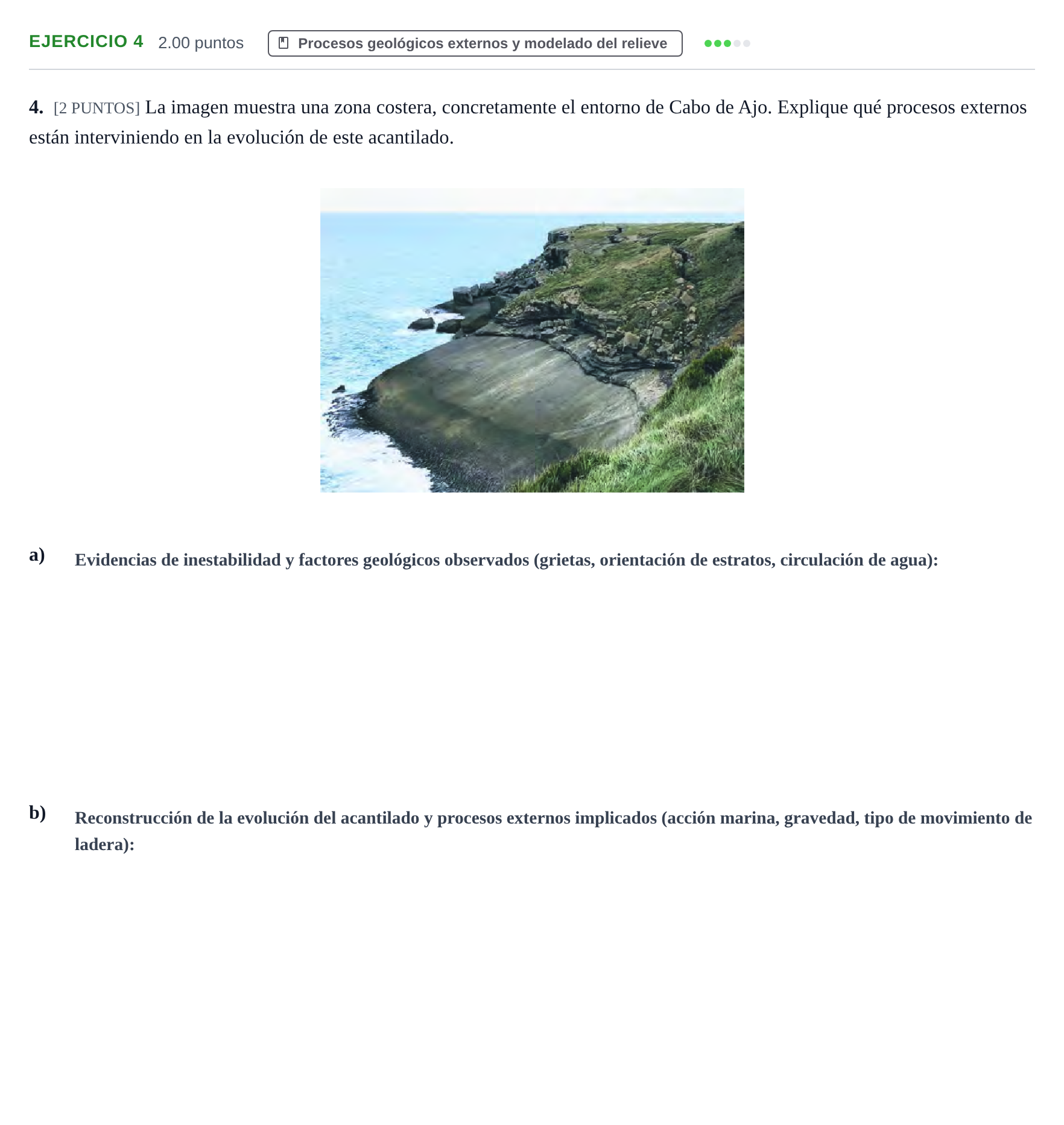 Enunciado: Problema 4 · Geología y Ciencias Ambientales PAU Cantabria Ordinaria 2021