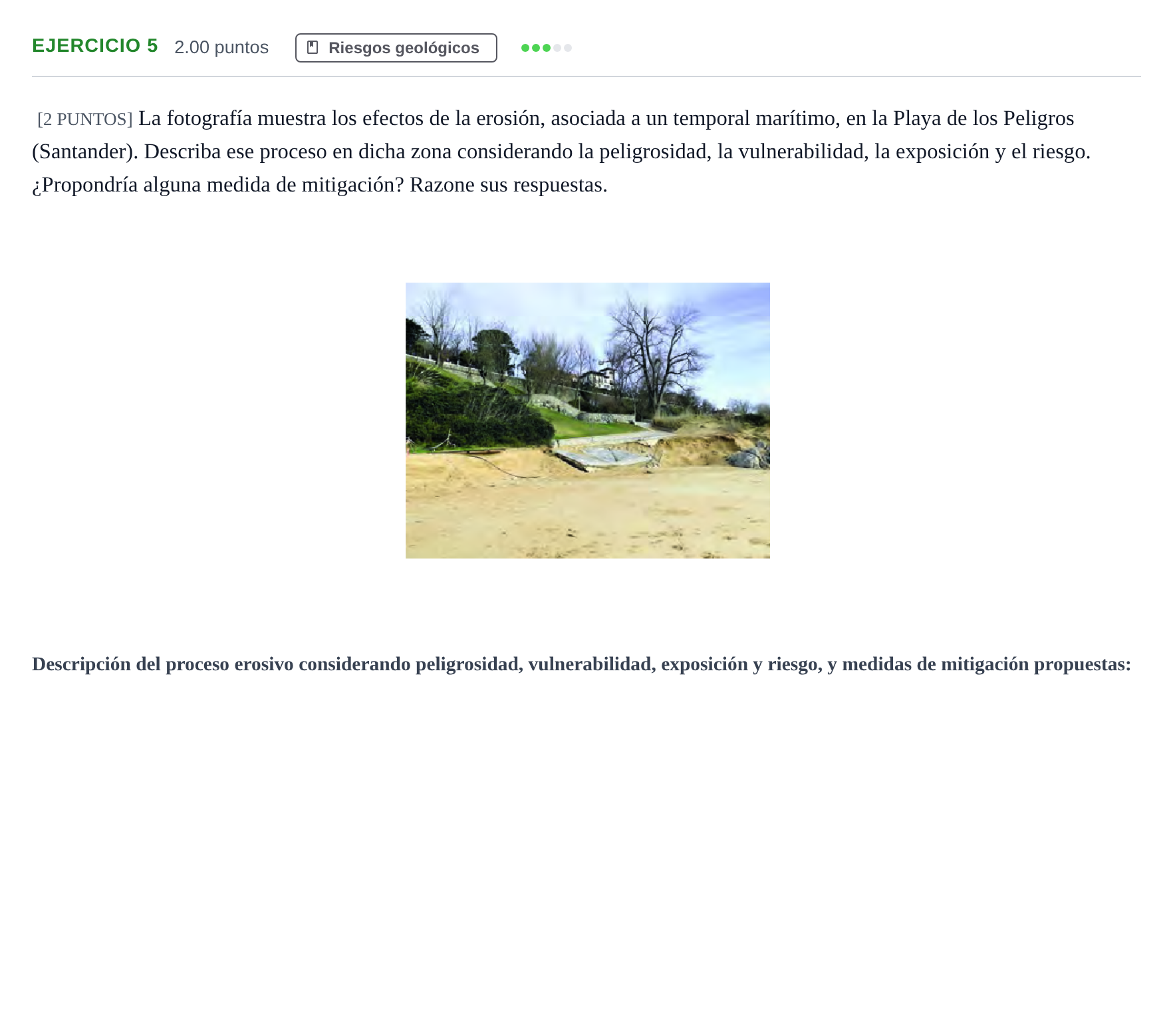Enunciado: Problema 5 · Geología y Ciencias Ambientales PAU Cantabria Ordinaria 2021