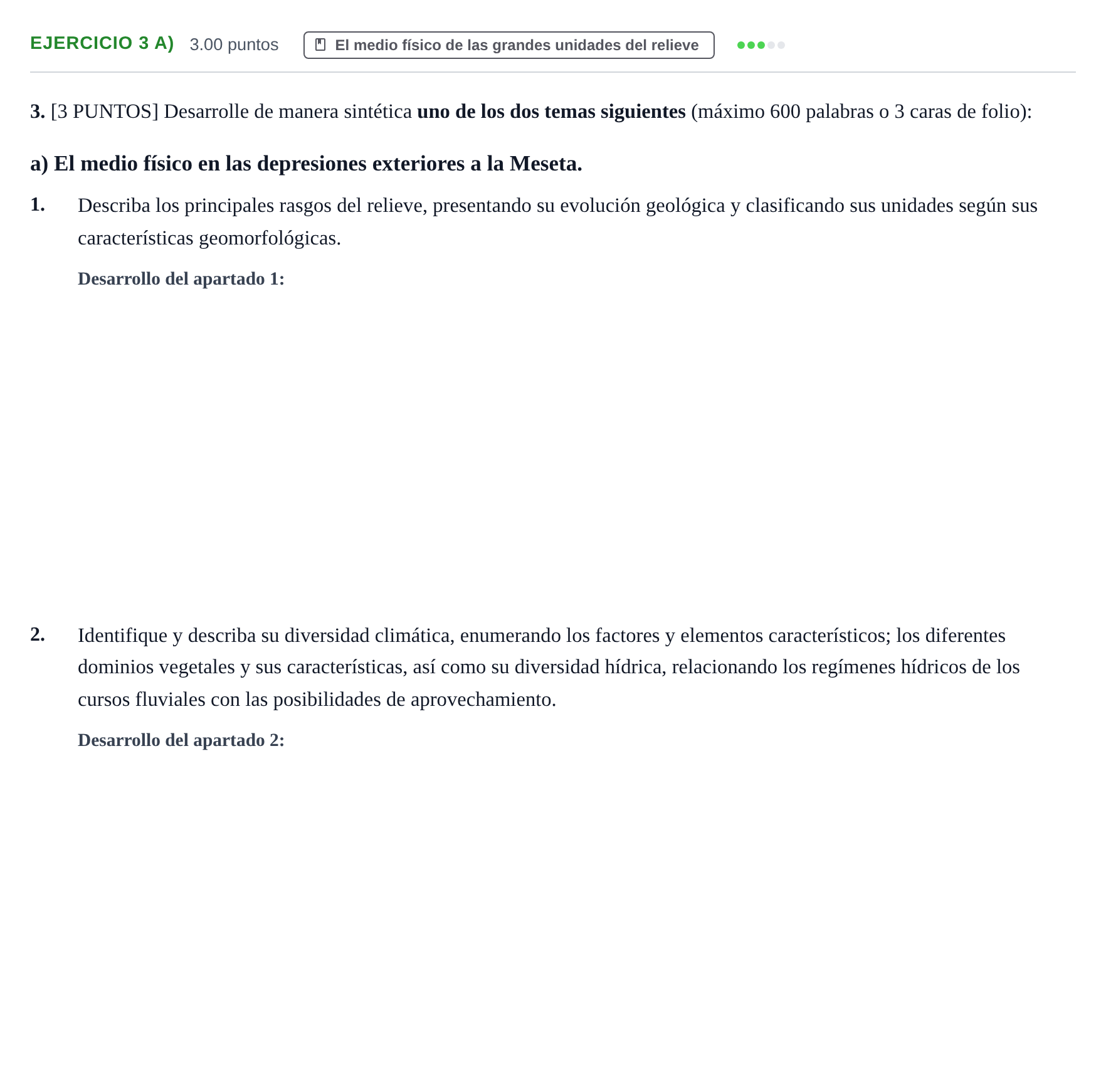 Enunciado: Ejercicio 3 a) · Geografía PAU Cantabria Ordinaria 2021