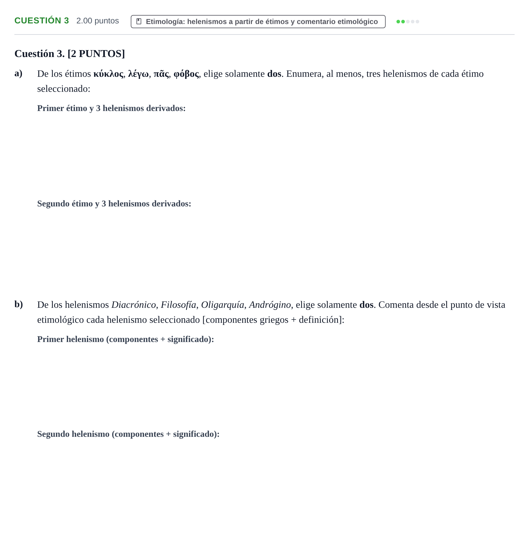 Enunciado: Cuestión 3 · Griego II PAU Cantabria Ordinaria 2021