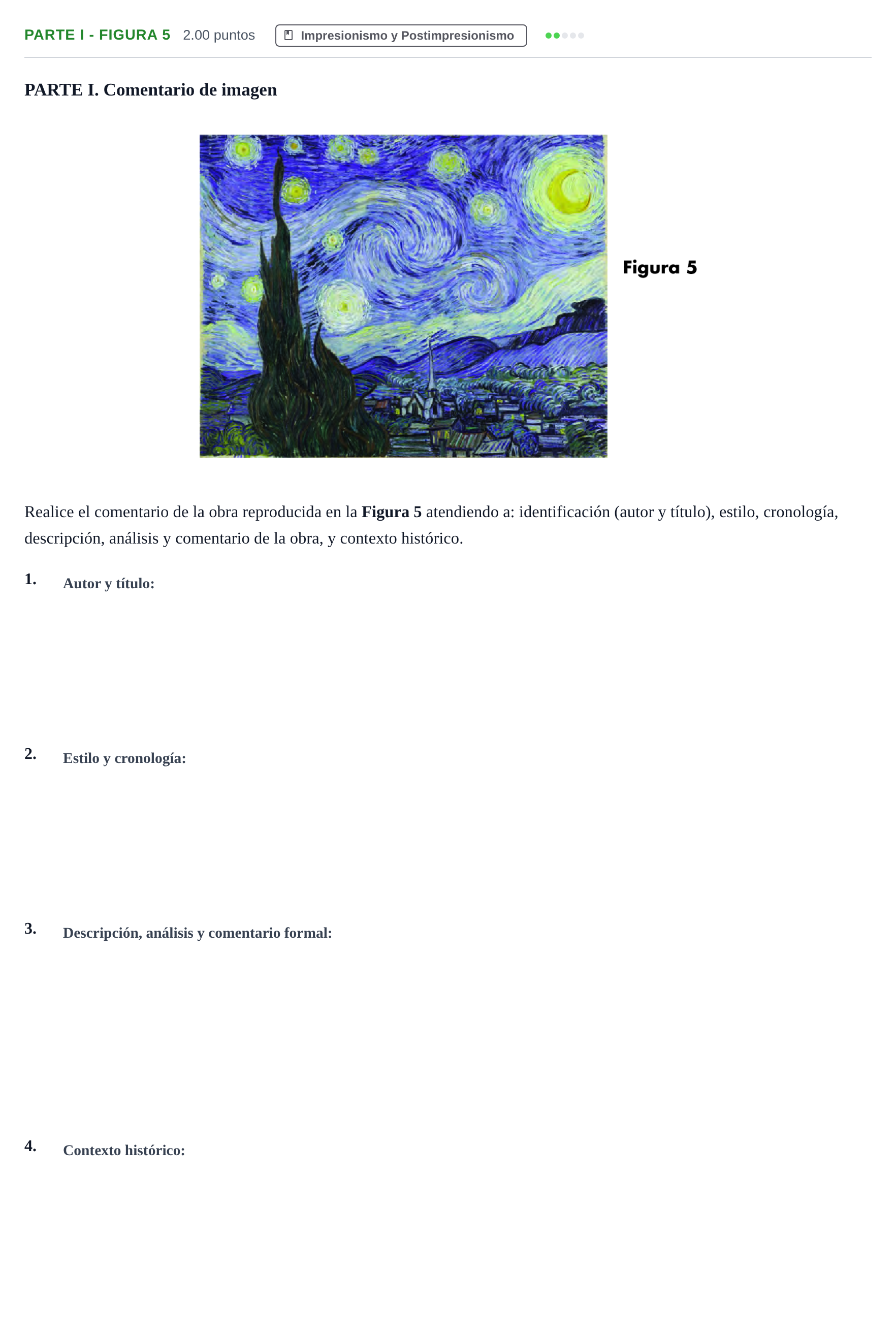 Enunciado: Ejercicio Parte I - Figura 5 · Historia del Arte PAU Cantabria Extraordinaria 2021
