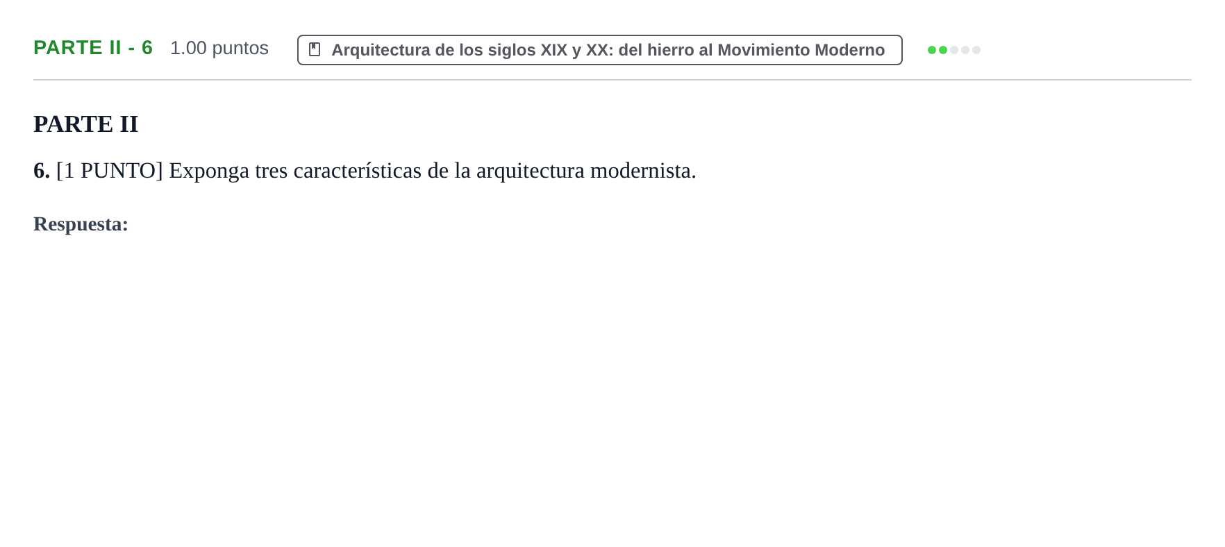 Enunciado: Ejercicio Parte II - 6 · Historia del Arte PAU Cantabria Extraordinaria 2021