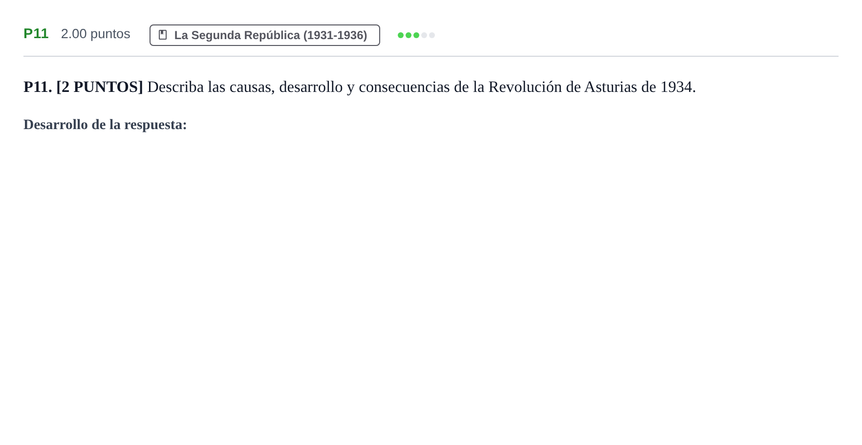 Enunciado: Ejercicio P11 · Historia de España PAU Cantabria Extraordinaria 2021