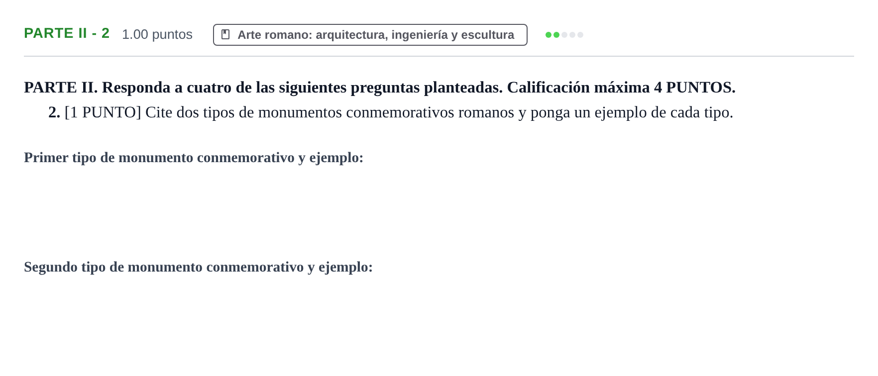 Enunciado: Ejercicio Parte II - 2 · Historia del Arte PAU Cantabria Ordinaria 2021
