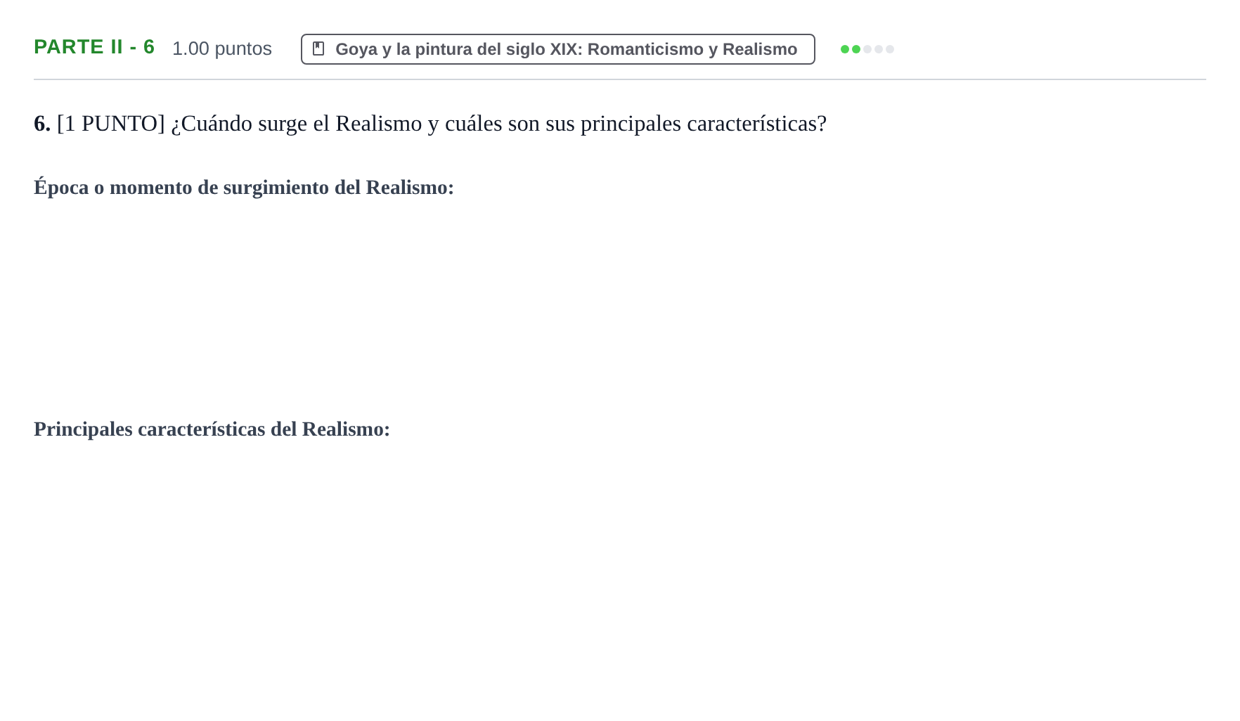 Enunciado: Ejercicio Parte II - 6 · Historia del Arte PAU Cantabria Ordinaria 2021