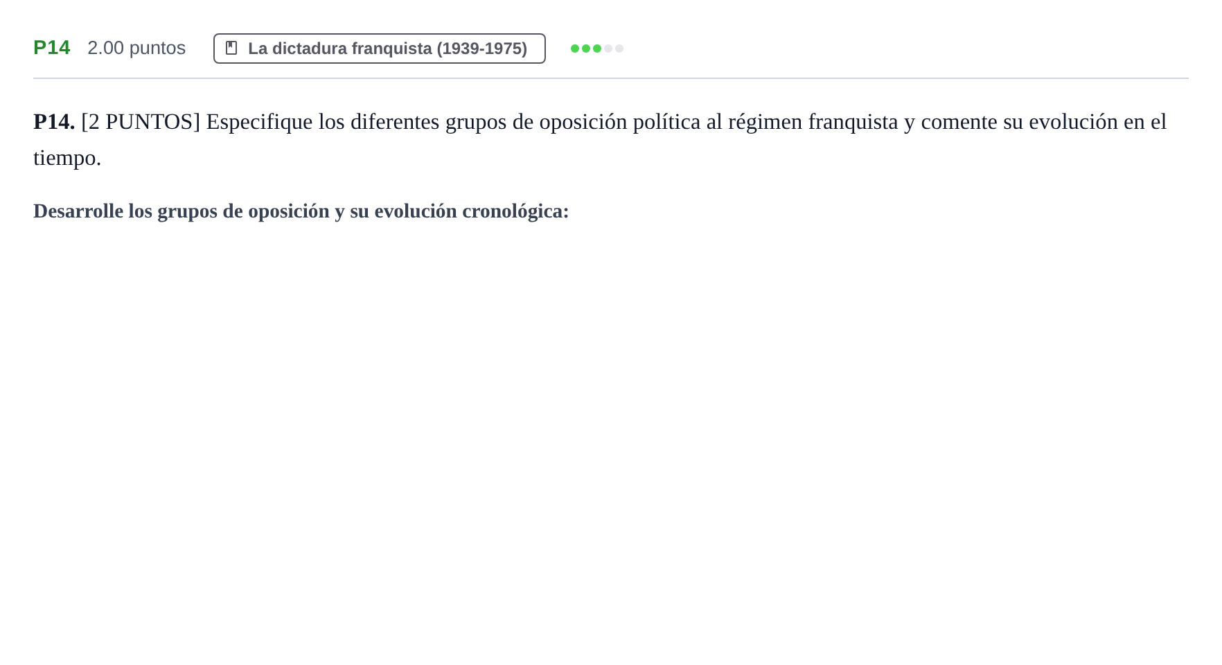 Enunciado: Ejercicio P14 · Historia de España PAU Cantabria Ordinaria 2021