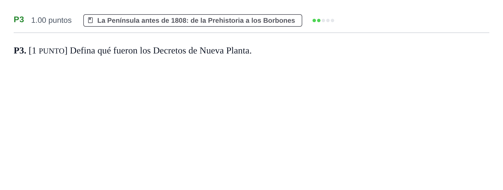 Enunciado: Ejercicio P3 · Historia de España PAU Cantabria Ordinaria 2021