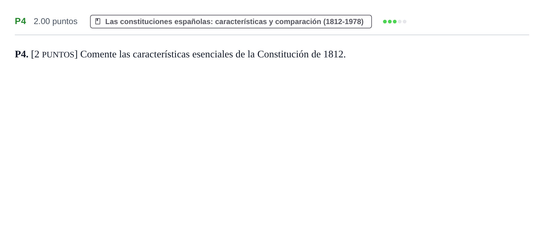 Enunciado: Ejercicio P4 · Historia de España PAU Cantabria Ordinaria 2021