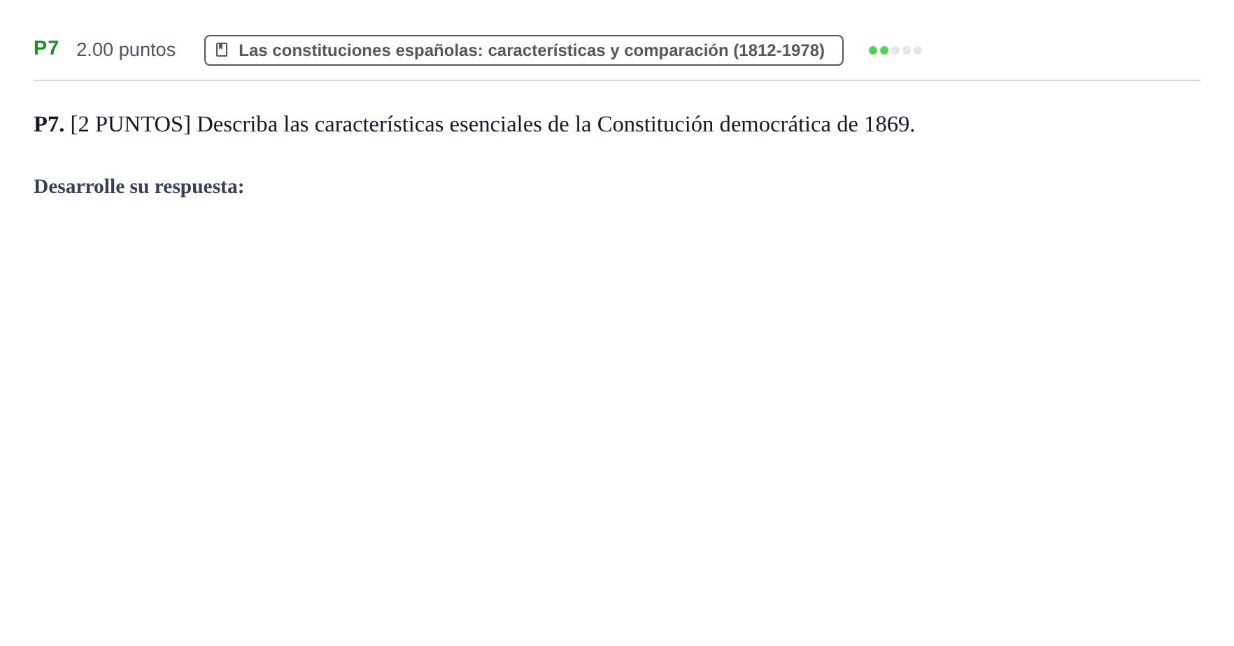 Enunciado: Ejercicio P7 · Historia de España PAU Cantabria Ordinaria 2021