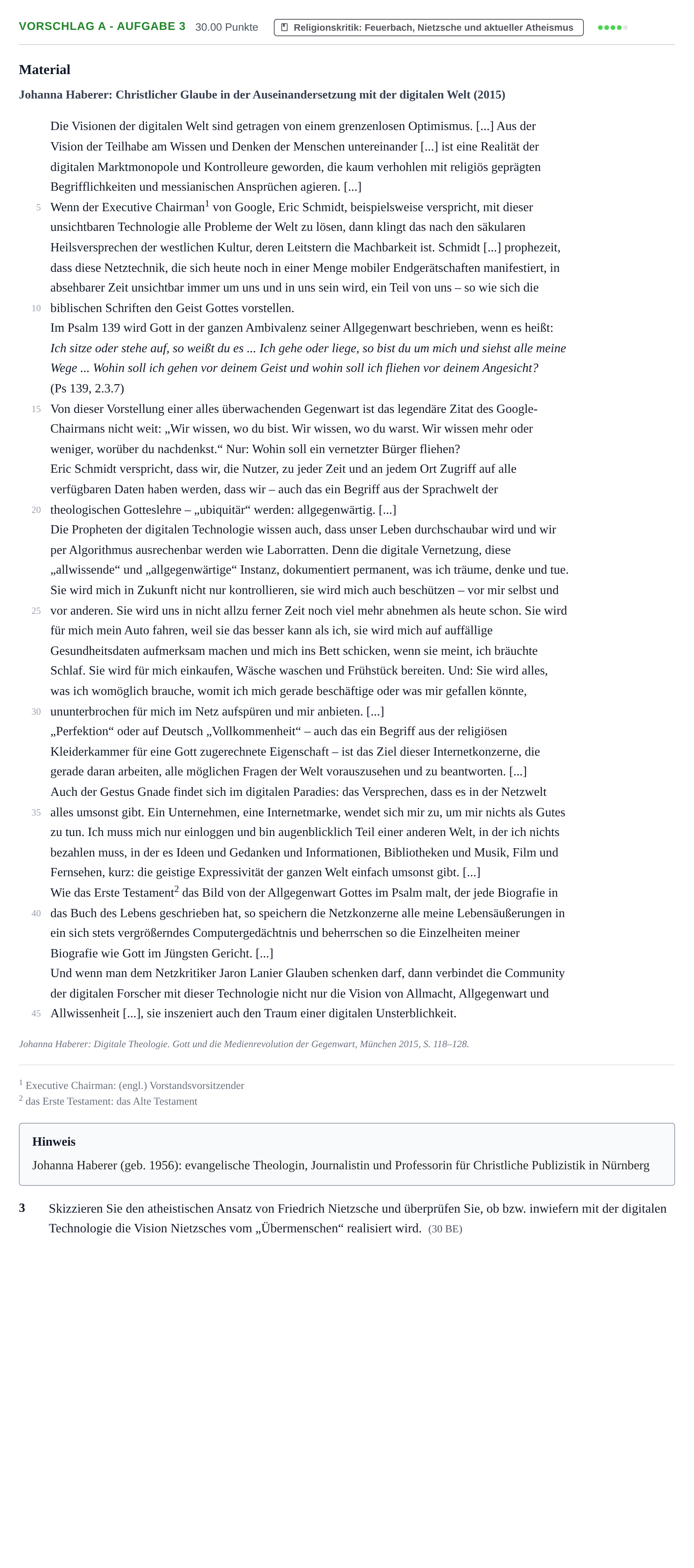 Aufgabenstellung: Aufgabe Vorschlag A - Aufgabe 3 · Abitur Hessen Katholische Religion GK 2021