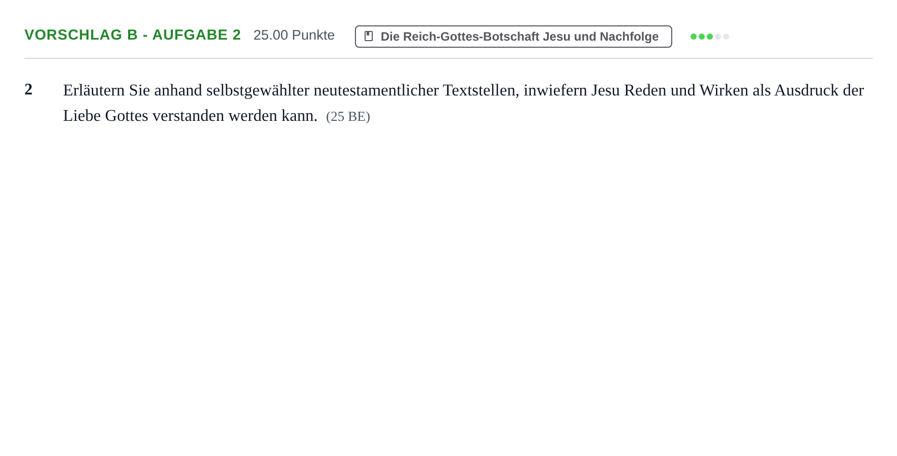 Aufgabenstellung: Aufgabe Vorschlag B - Aufgabe 2 · Abitur Hessen Katholische Religion LK 2021