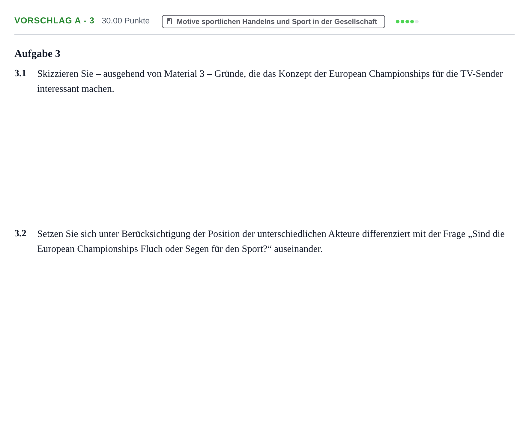 Aufgabenstellung: Aufgabe Vorschlag A - 3 · Abitur Hessen Sport LK 2021