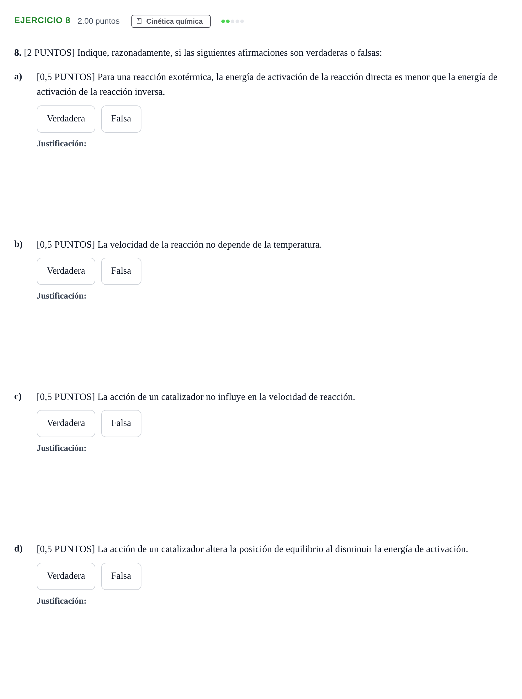 Enunciado: Problema 8 · Química PAU Cantabria Extraordinaria 2021