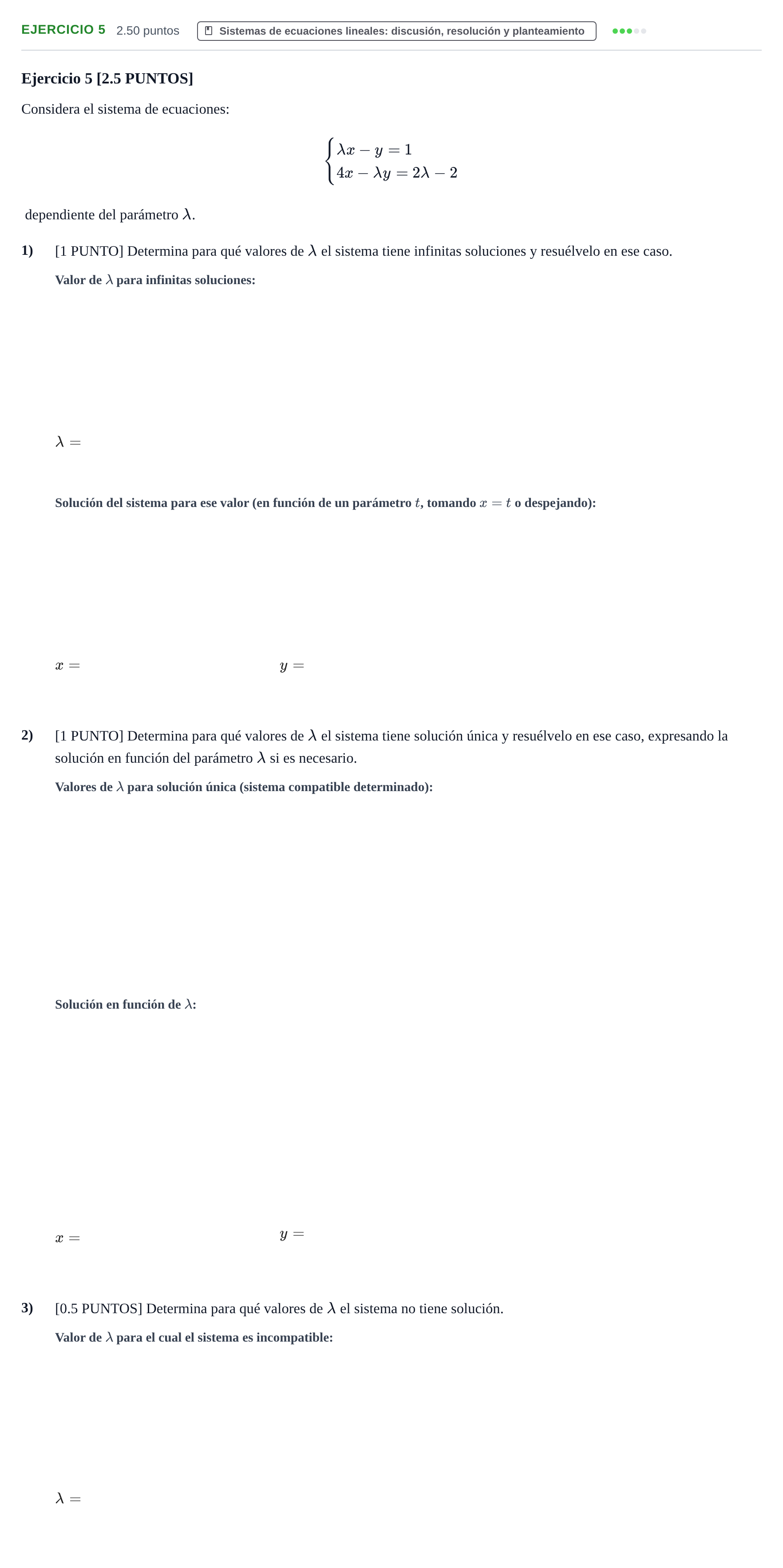 Enunciado: Ejercicio 5 · Matemáticas II PAU Cantabria Ordinaria 2021