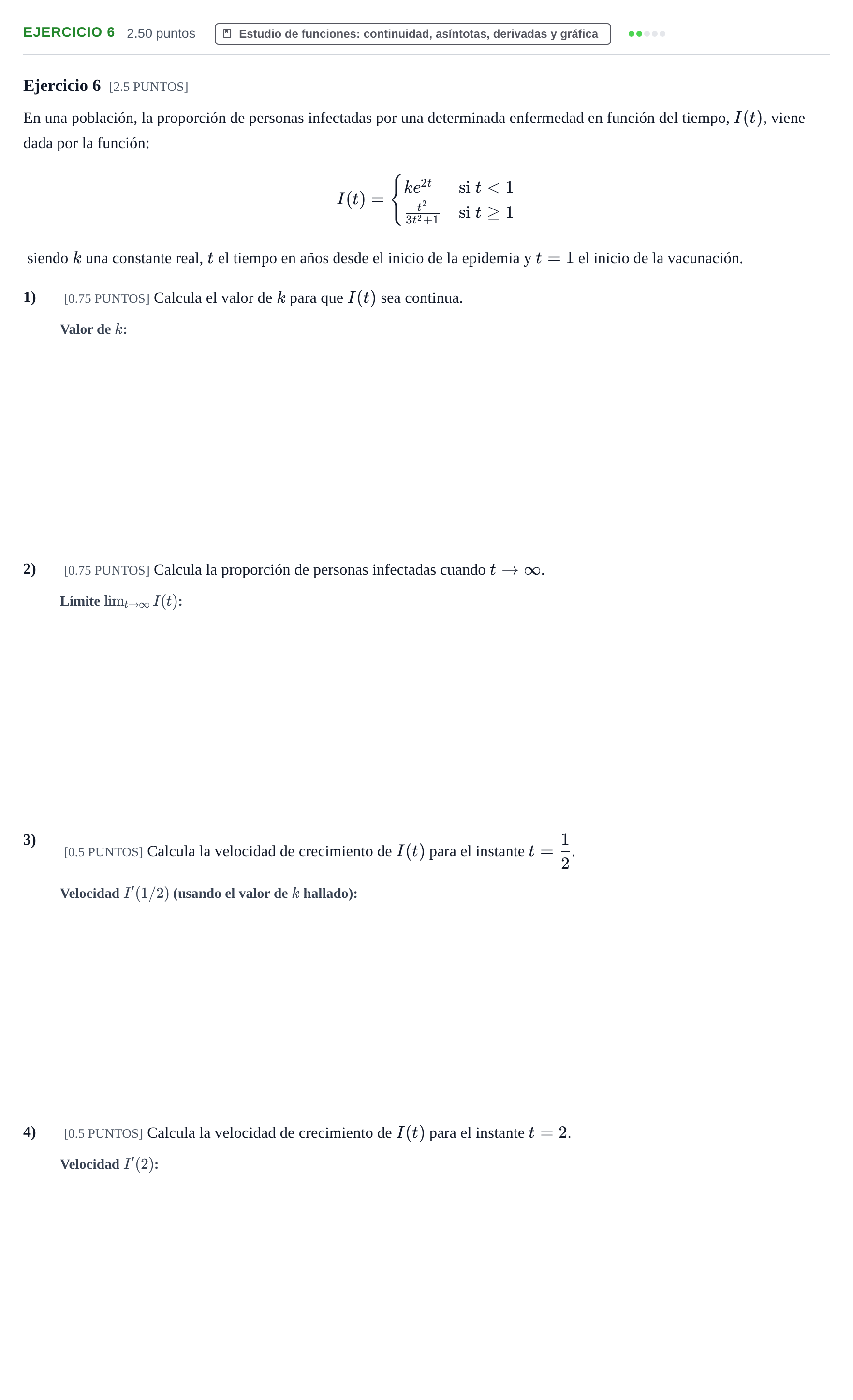 Enunciado: Ejercicio 6 · Matemáticas II PAU Cantabria Ordinaria 2021