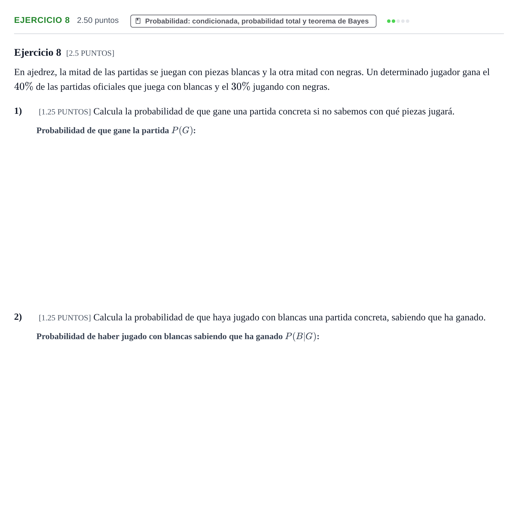 Enunciado: Ejercicio 8 · Matemáticas II PAU Cantabria Ordinaria 2021