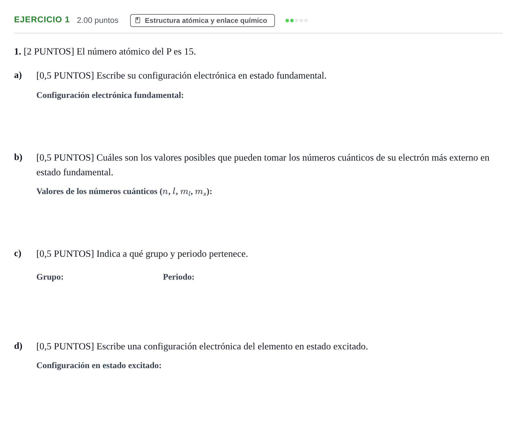 Enunciado: Problema 1 · Química PAU Cantabria Ordinaria 2021