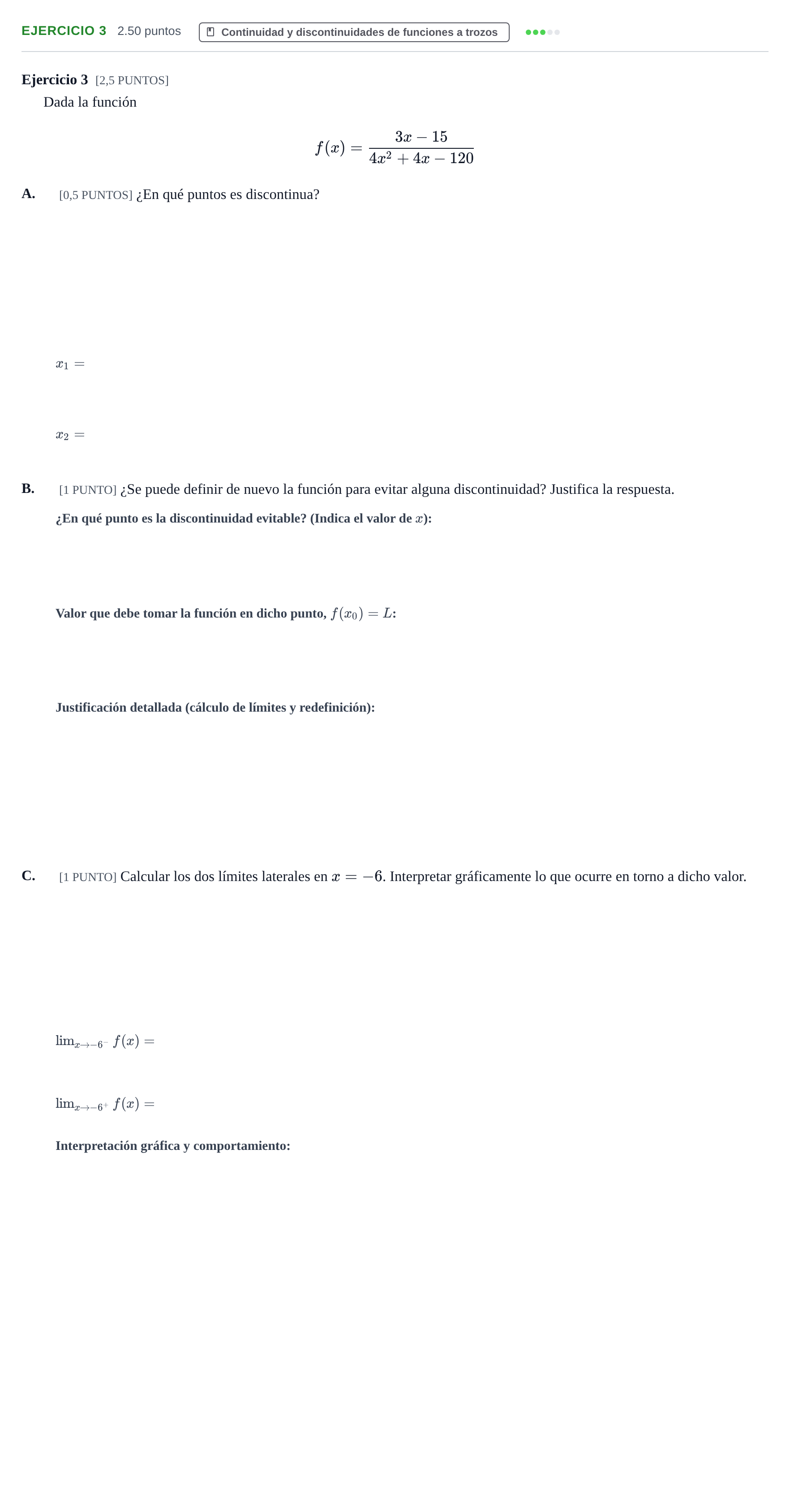 Enunciado: Ejercicio 3 · Matemáticas aplicadas a las Ciencias Sociales II PAU Cantabria Ordinaria 2021
