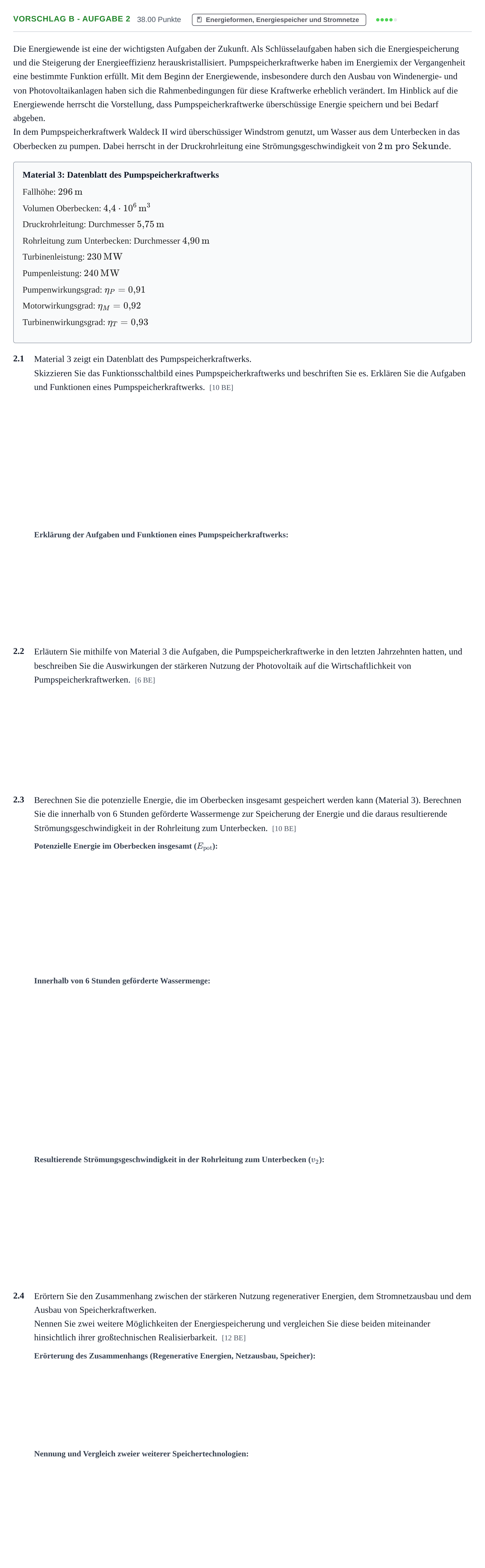 Aufgabenstellung: Aufgabe Vorschlag B - Aufgabe 2 · Abitur Hessen Umwelttechnik LK 2021
