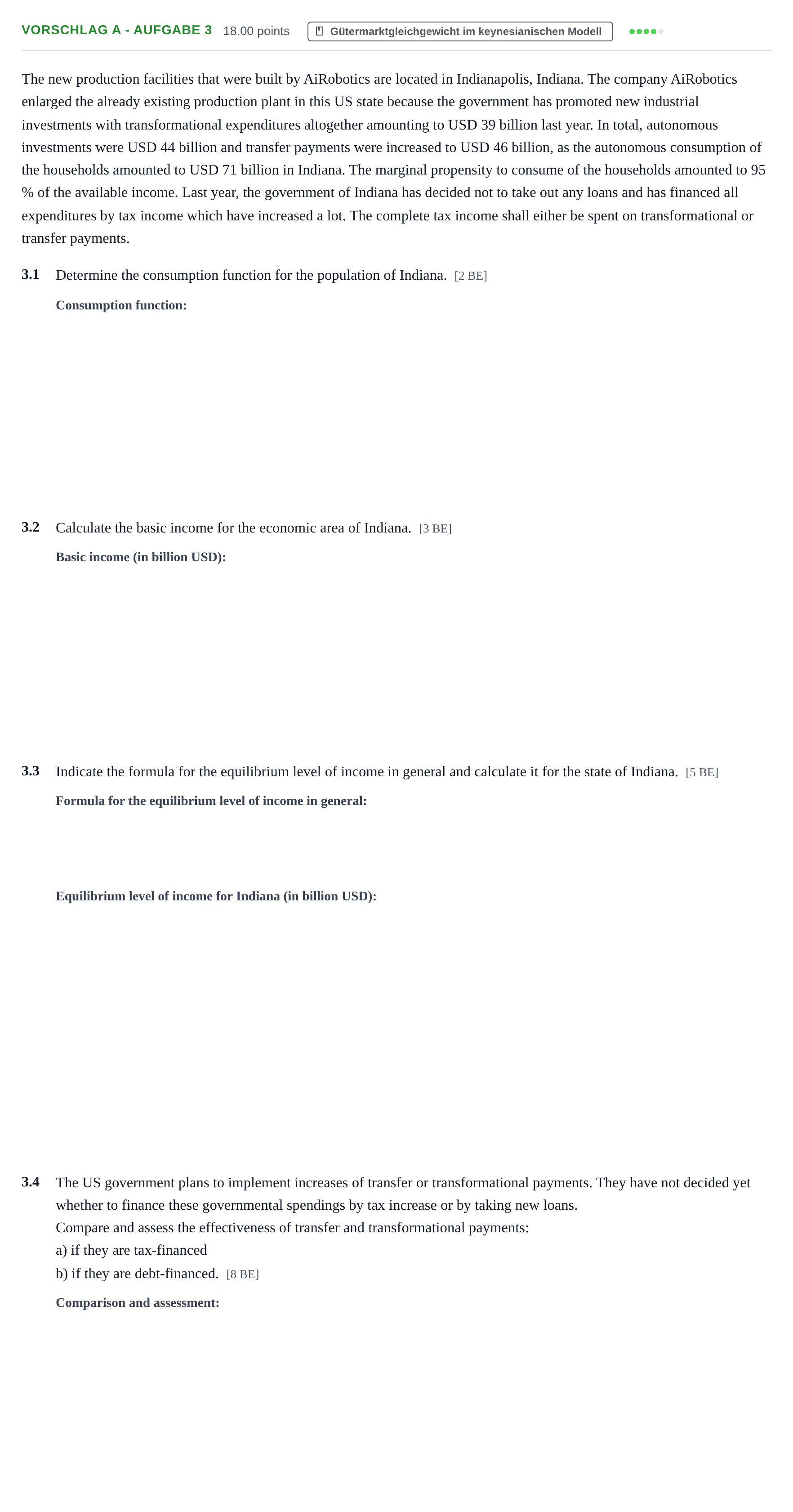 Aufgabenstellung: Aufgabe Vorschlag A - Aufgabe 3 · Abitur Hessen Wirtschaftslehre LK · bilingual Englisch 2021