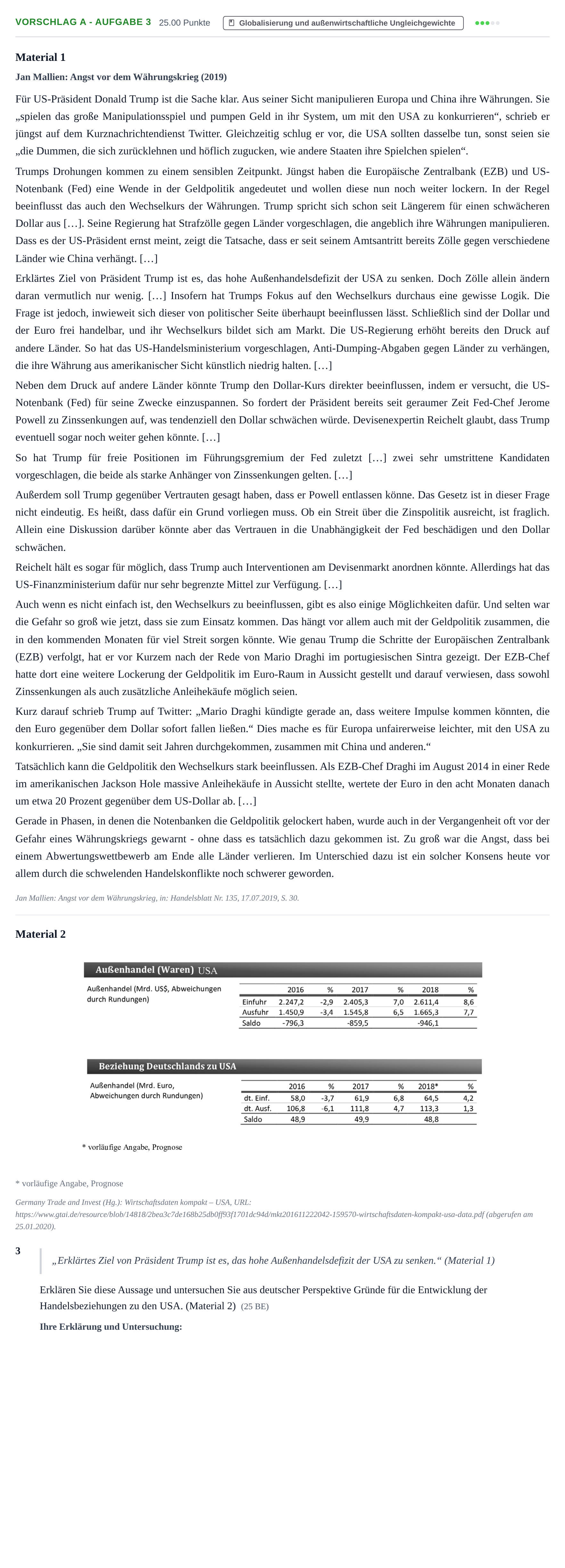 Aufgabenstellung: Aufgabe Vorschlag A - Aufgabe 3 · Abitur Hessen Wirtschaftswissenschaften GK 2021