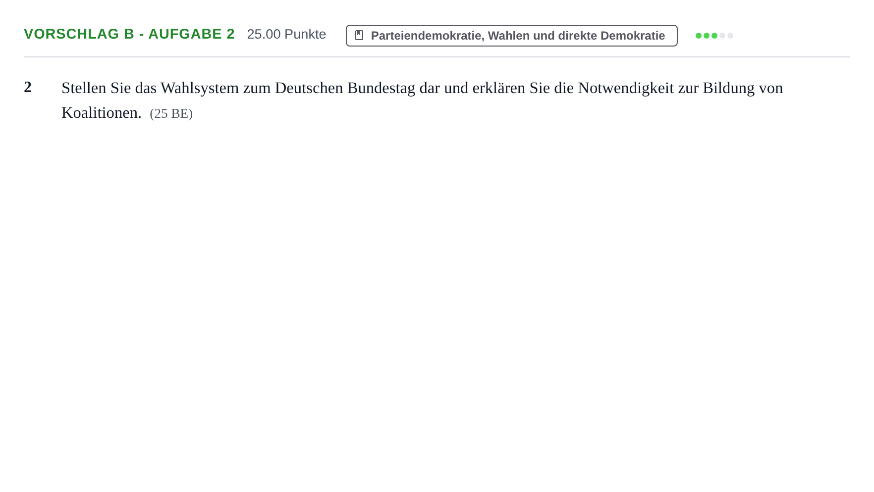 Aufgabenstellung: Aufgabe Vorschlag B - Aufgabe 2 · Abitur Hessen Wirtschaftswissenschaften GK 2021