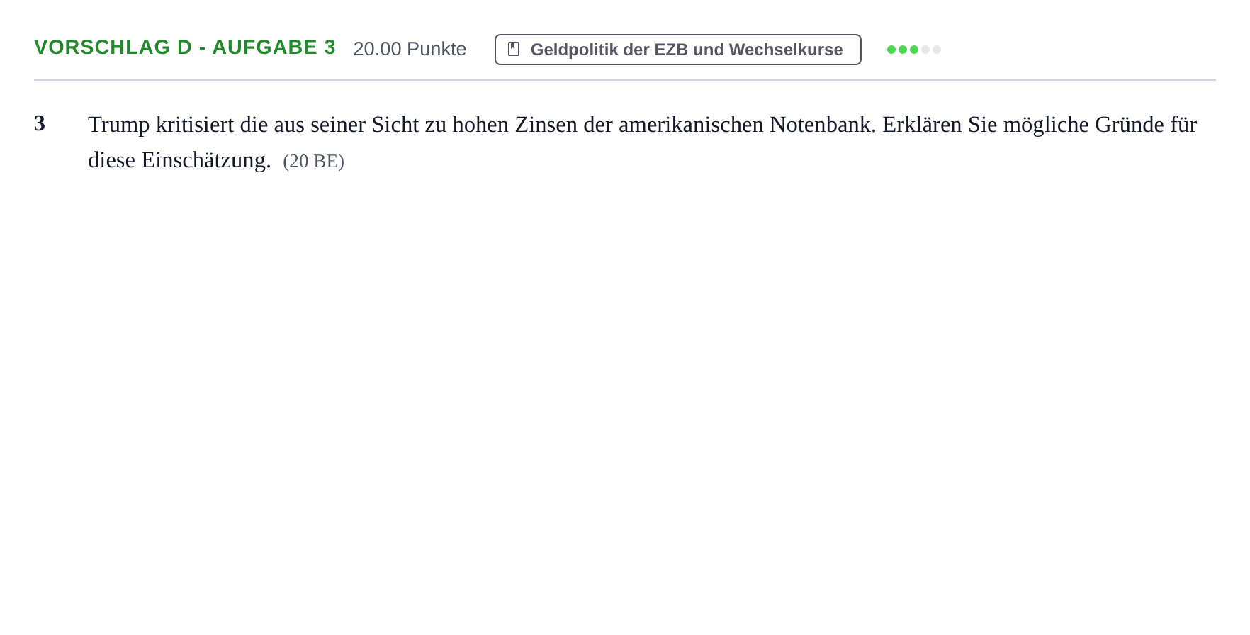 Aufgabenstellung: Aufgabe Vorschlag D - Aufgabe 3 · Abitur Hessen Wirtschaftswissenschaften GK 2021