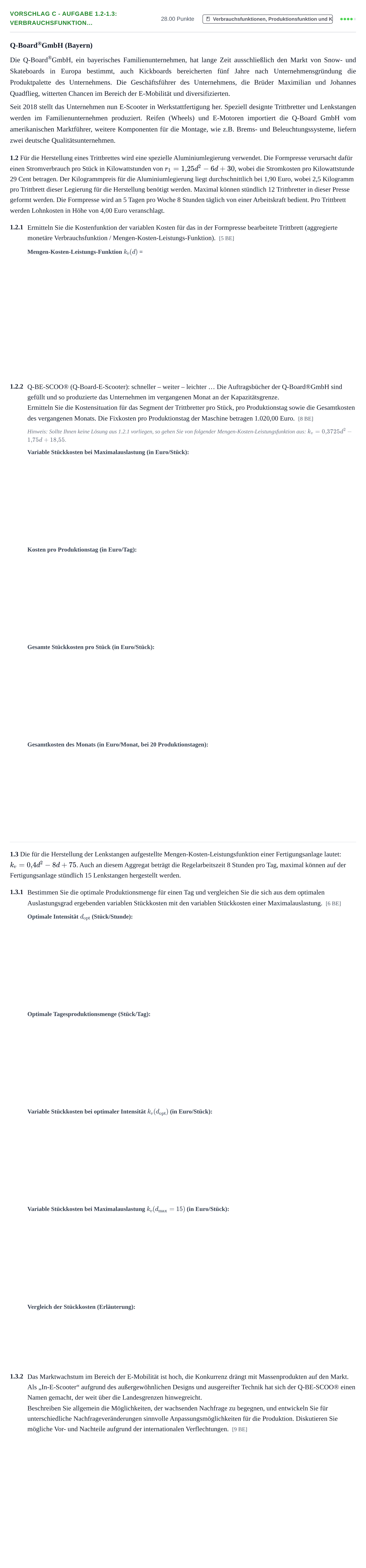 Aufgabenstellung: Aufgabe Vorschlag C - Aufgabe 1.2-1.3: Verbrauchsfunktion… · Abitur Hessen Wirtschaftslehre LK 2021