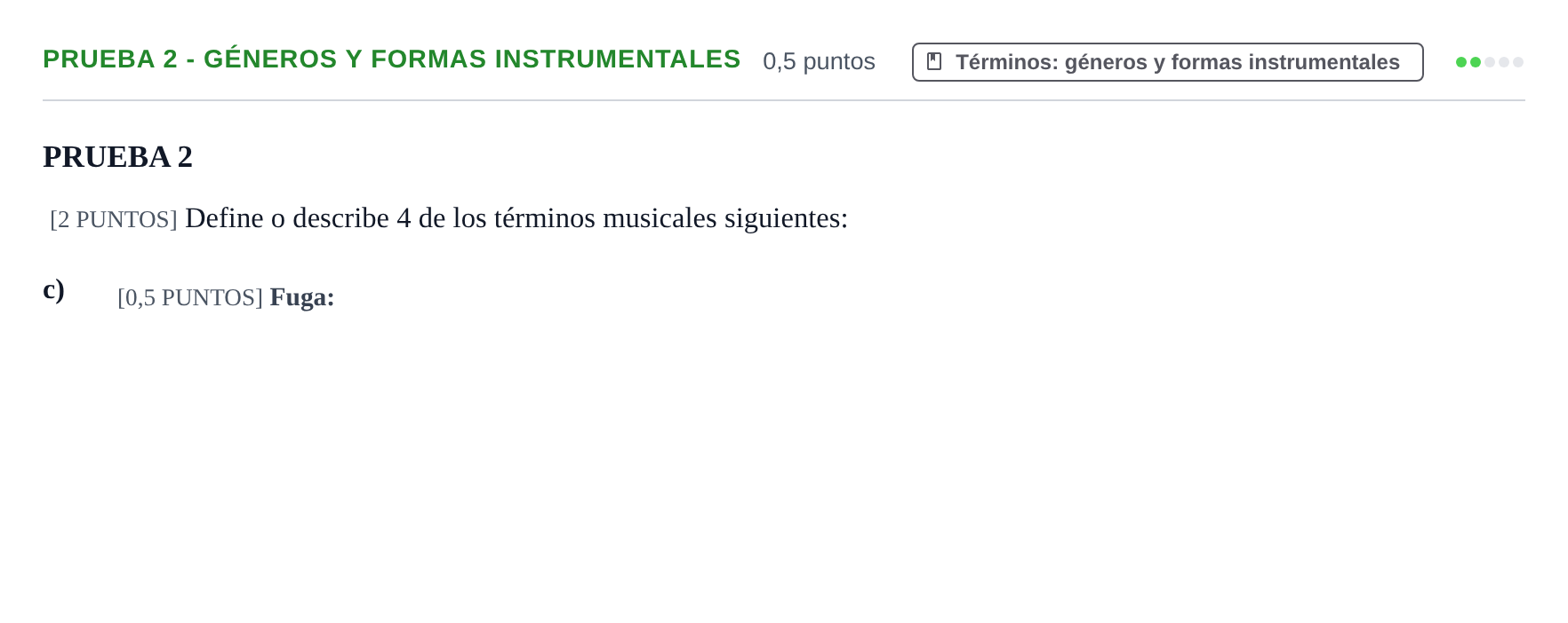 Enunciado: Ejercicio Prueba 2 - Géneros y formas instrumentales · Análisis Musical II PAU Cantabria Ordinaria 2024