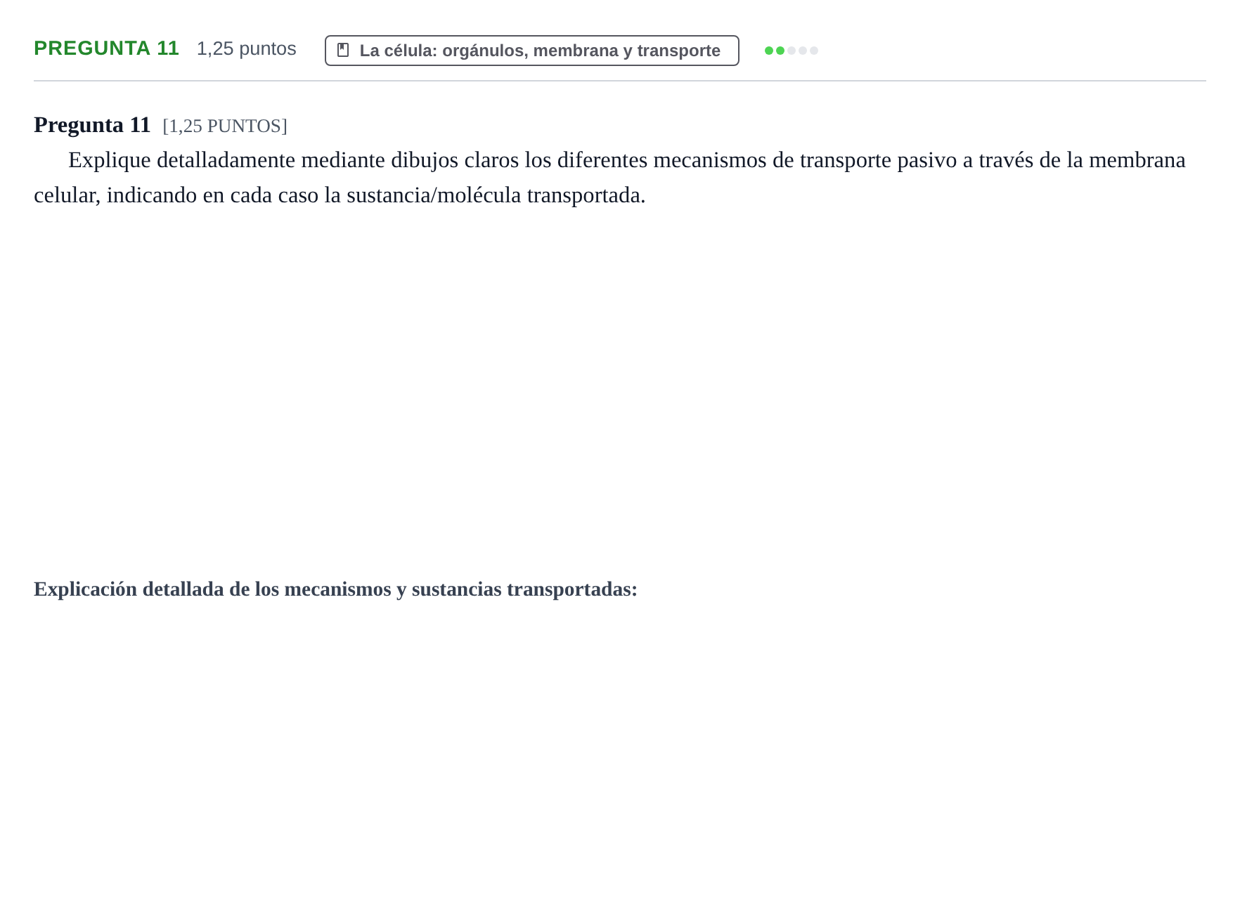 Enunciado: Pregunta 11 · Biología PAU Cantabria Ordinaria 2024