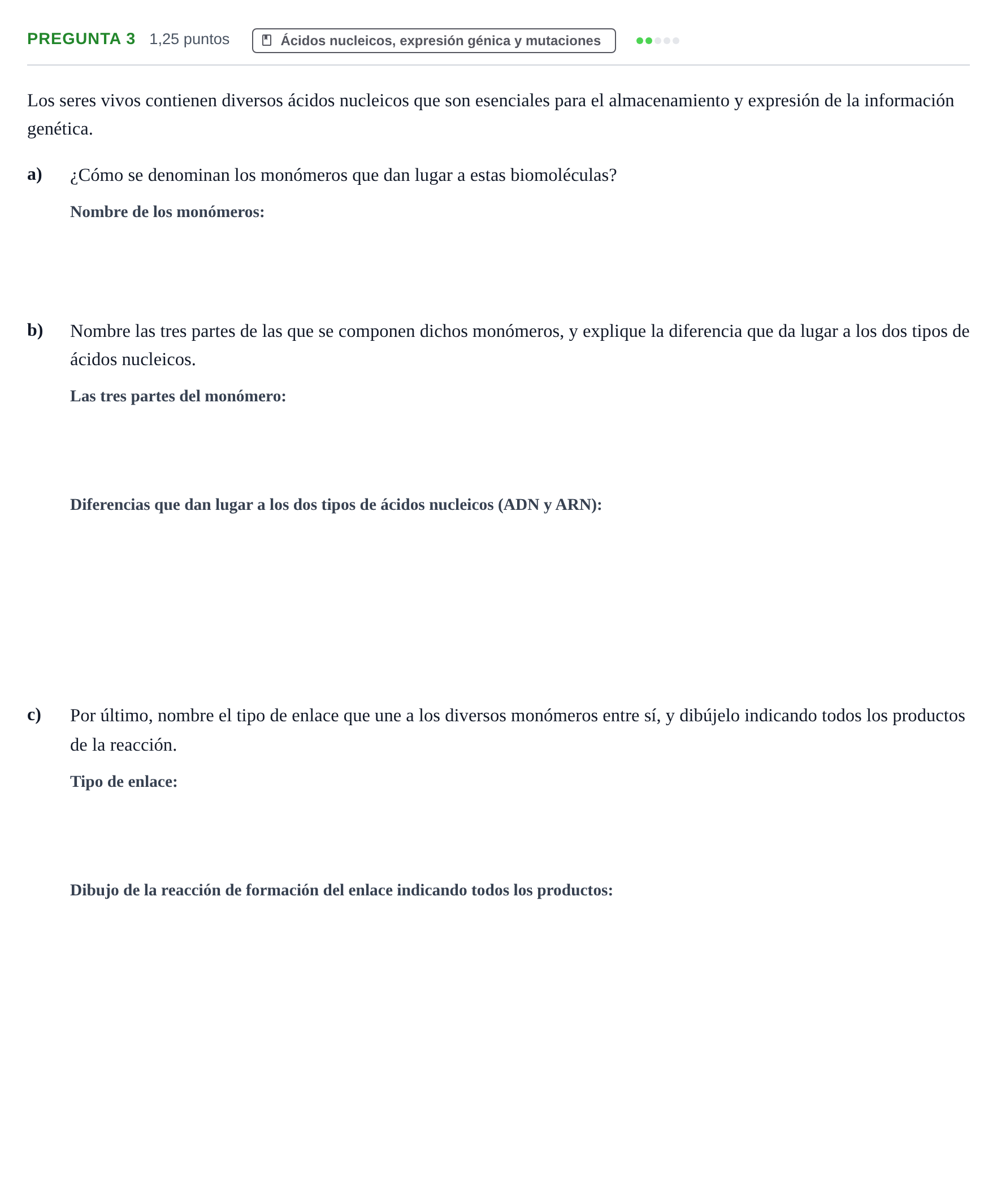 Enunciado: Pregunta 3 · Biología PAU Cantabria Extraordinaria 2024