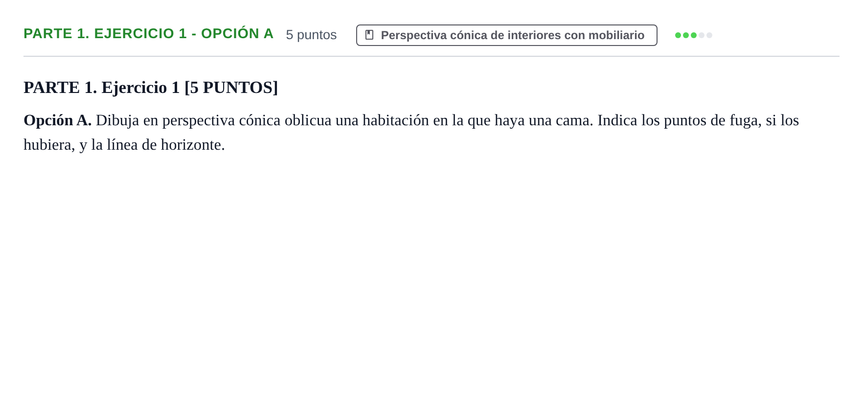 Enunciado: Ejercicio Parte 1. Ejercicio 1 - Opción A · Dibujo Técnico Aplicado a las Artes Plásticas y al Diseño PAU Cantabria Ordinaria 2024