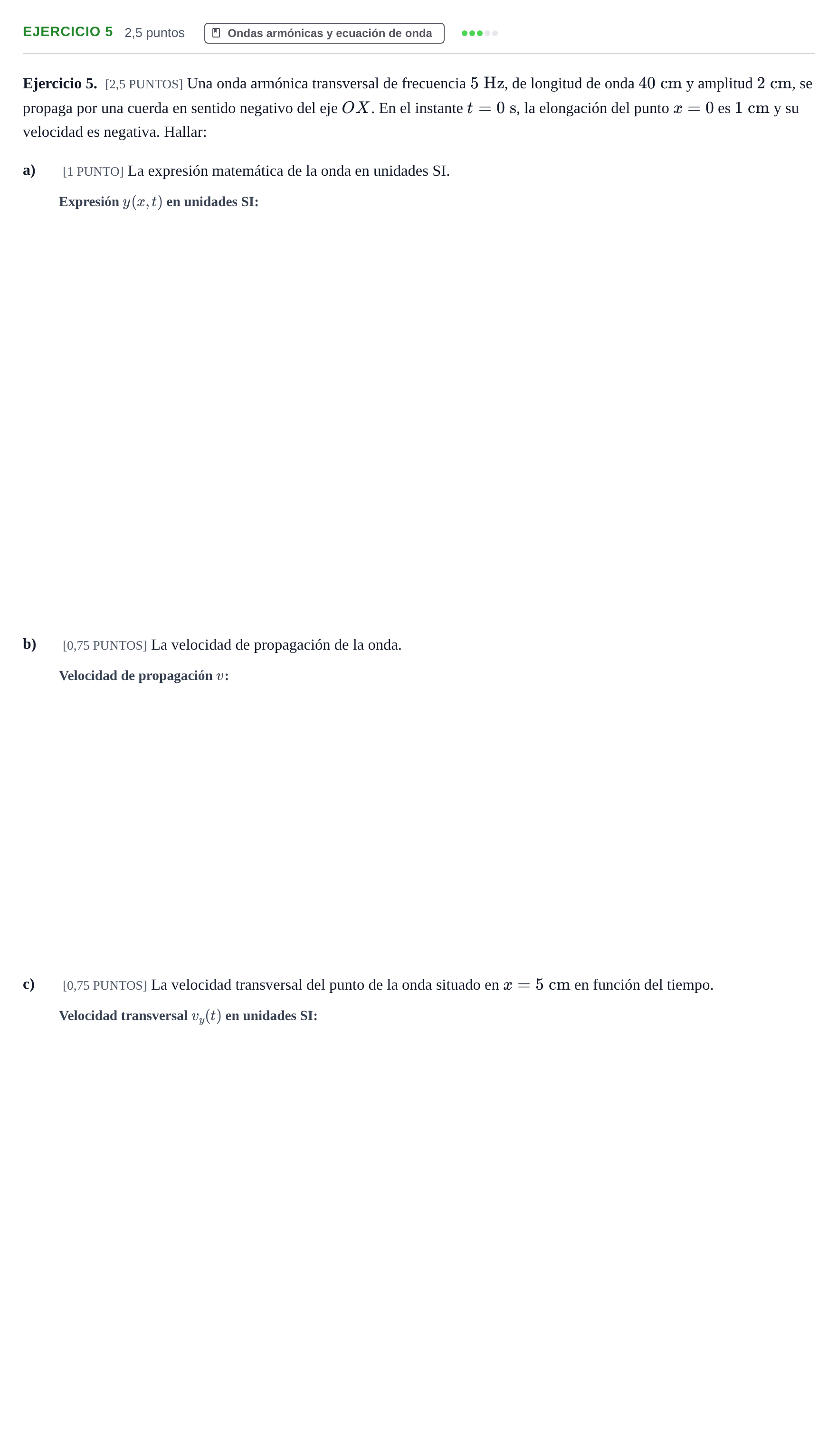 Enunciado: Ejercicio 5 · Física PAU Cantabria Extraordinaria 2024