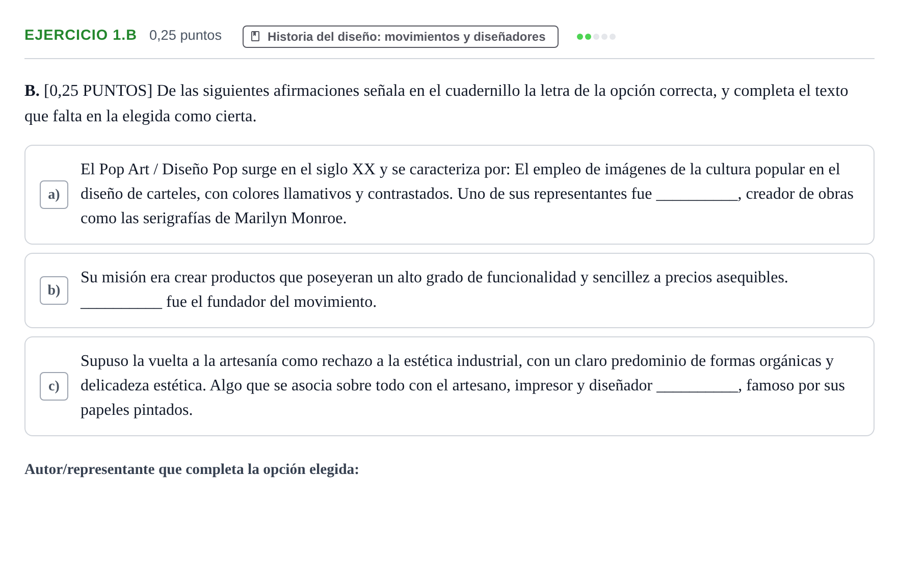 Enunciado: Ejercicio 1.B · Diseño PAU Cantabria Ordinaria 2024